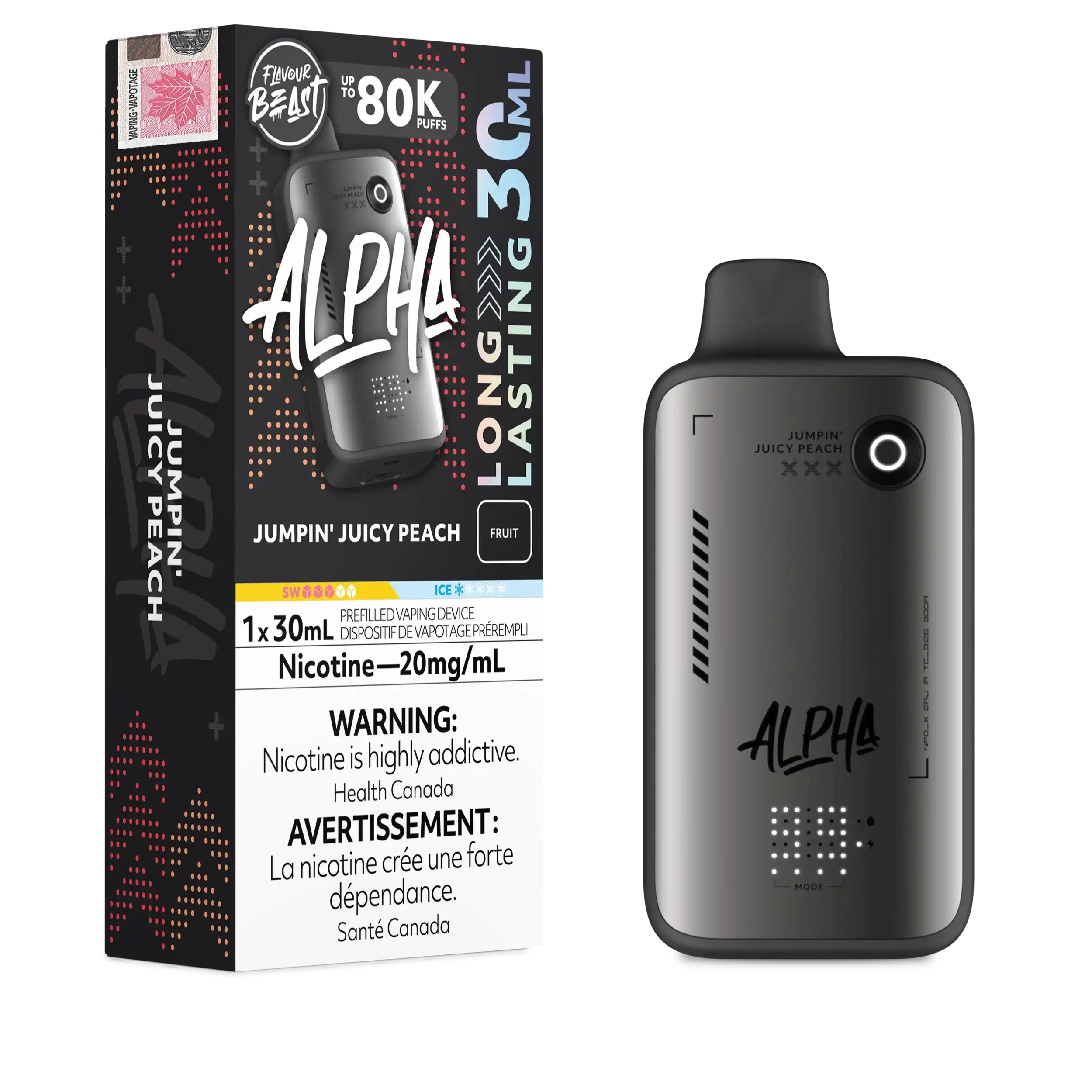 Jumpin' Juicy Peach Flavour Beast Alpha - Disposable Vape 80K