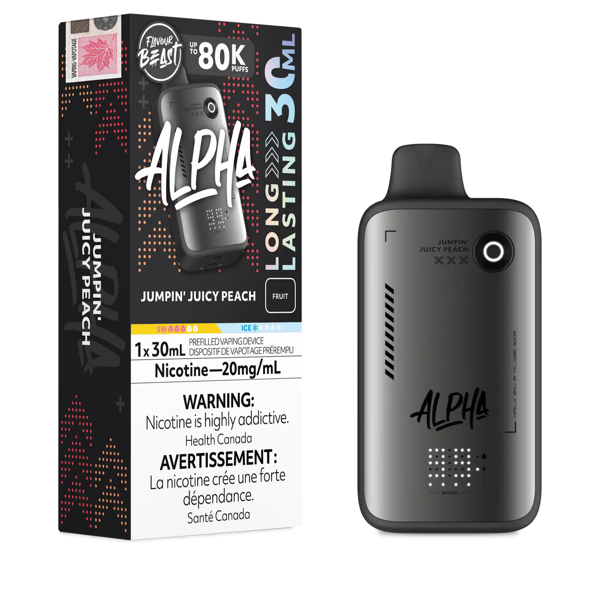 Jumpin' Juicy Peach Flavour Beast Alpha - Disposable Vape 80K - view 3