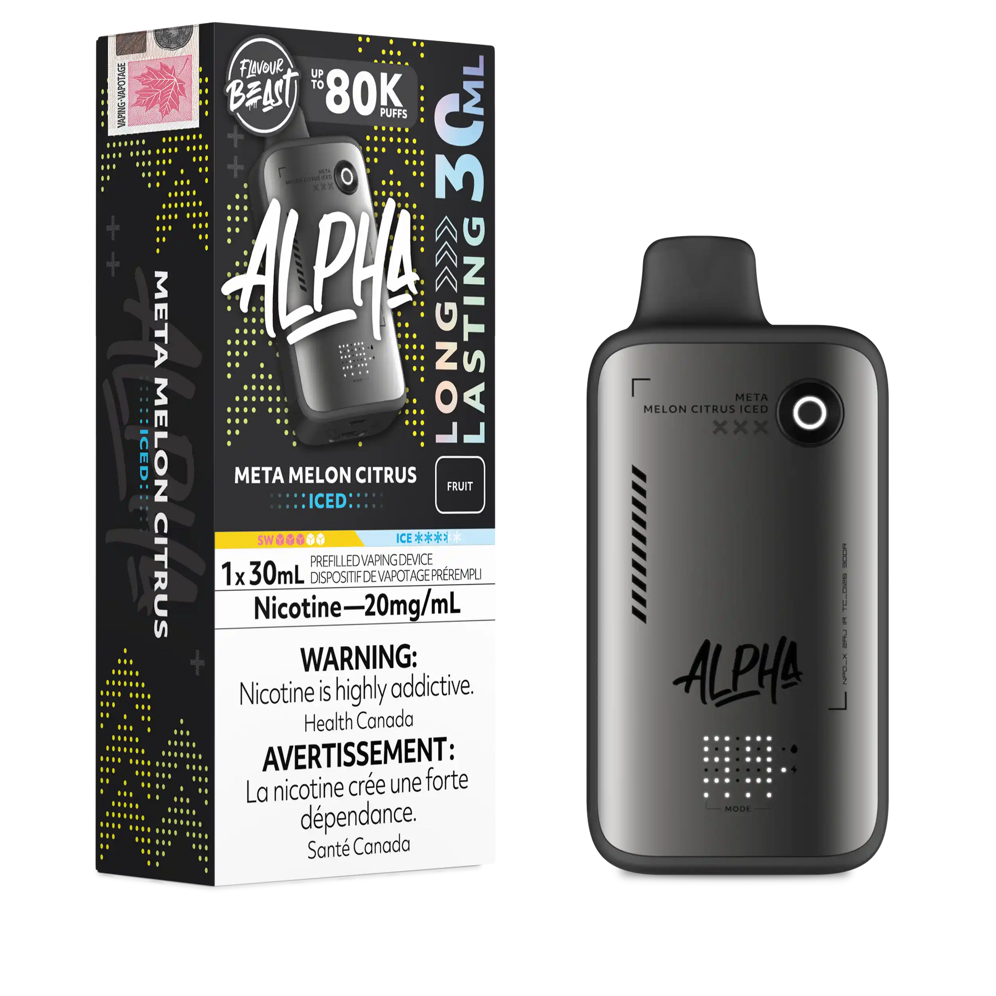 Meta Melon Citrus Iced Flavour Beast Alpha - Disposable Vape 80K