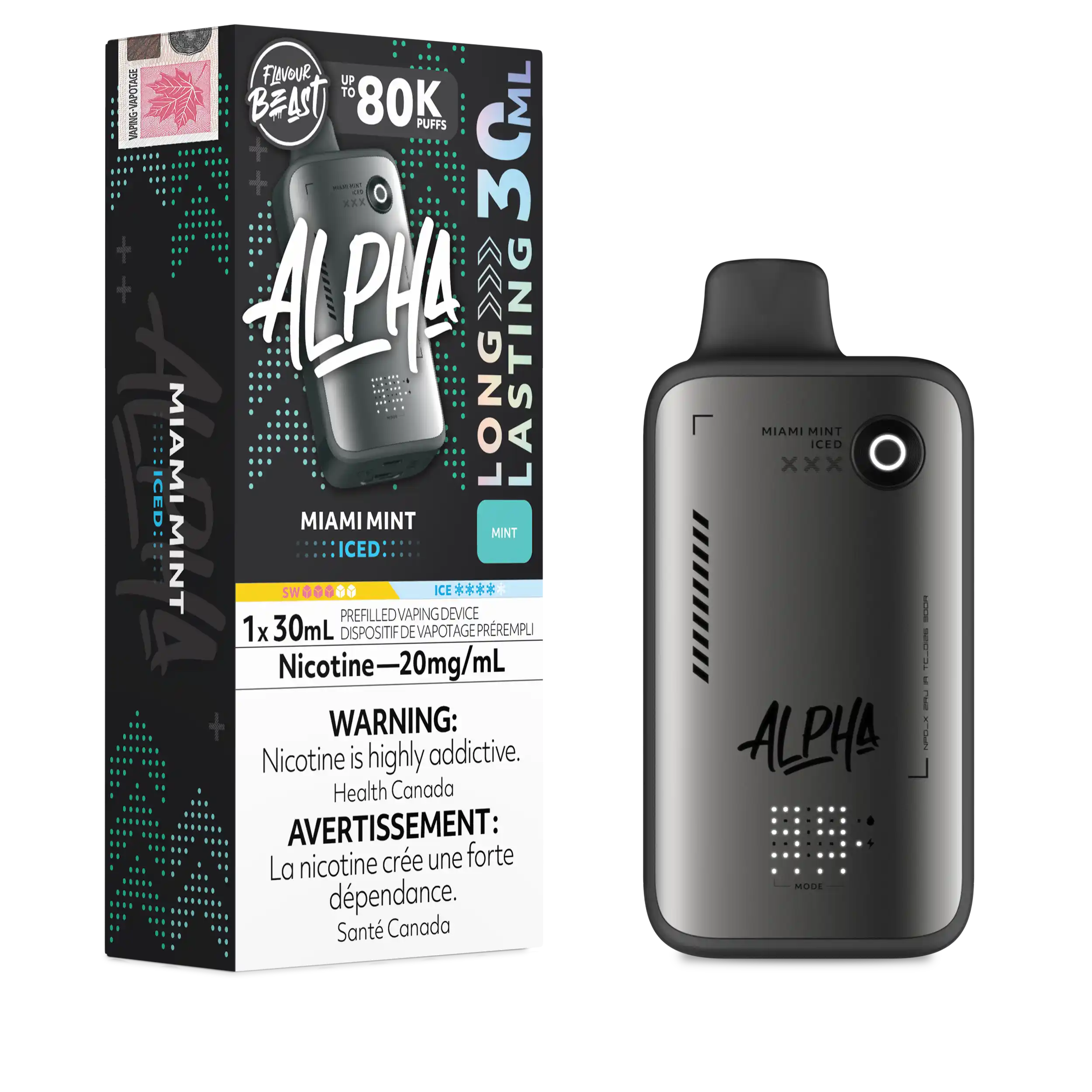Miami Mint Iced Flavour Beast Alpha - Disposable Vape 80K by FLAVOUR BEAST