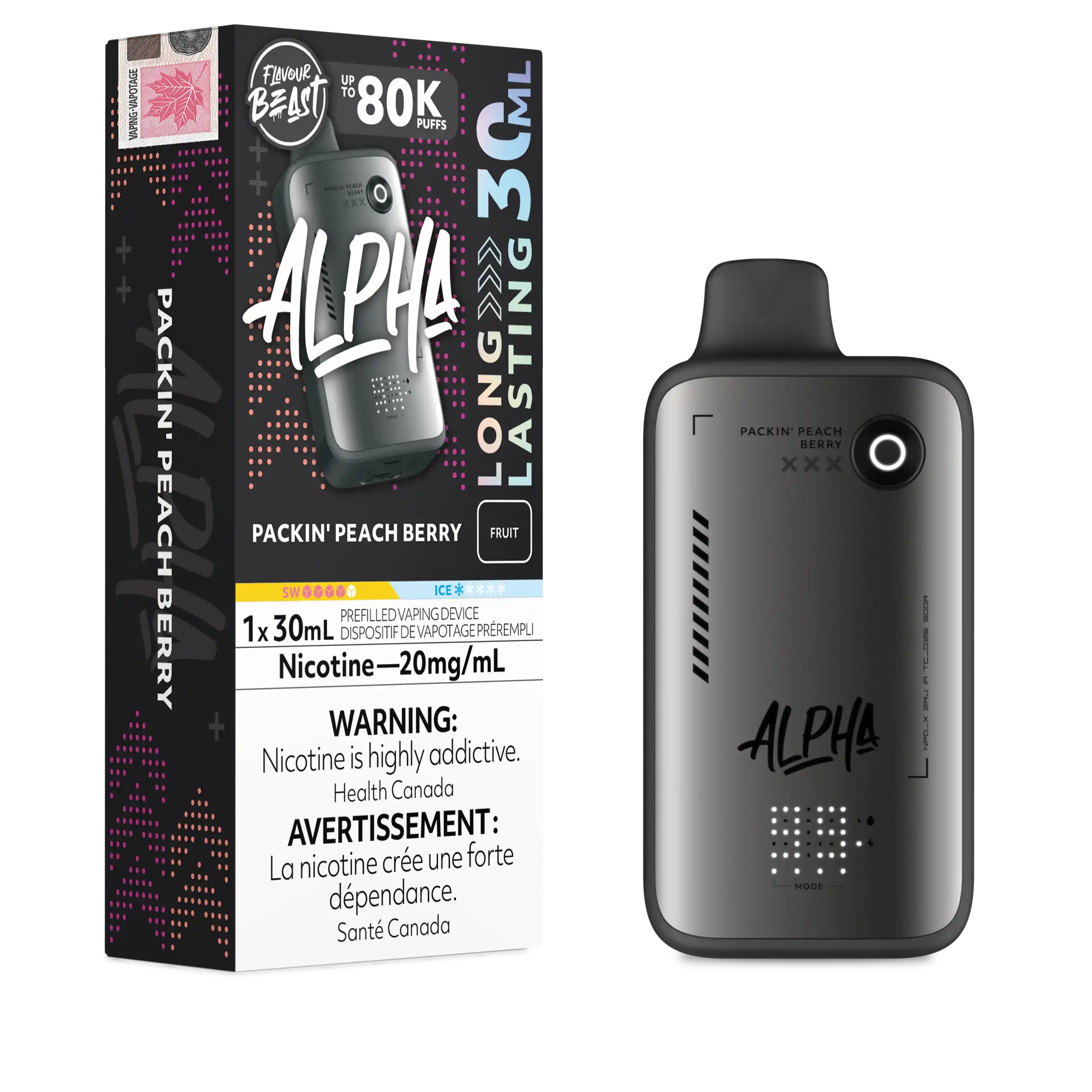 Packin' Peach Berry Flavour Beast Alpha - Disposable Vape 80K by FLAVOUR BEAST