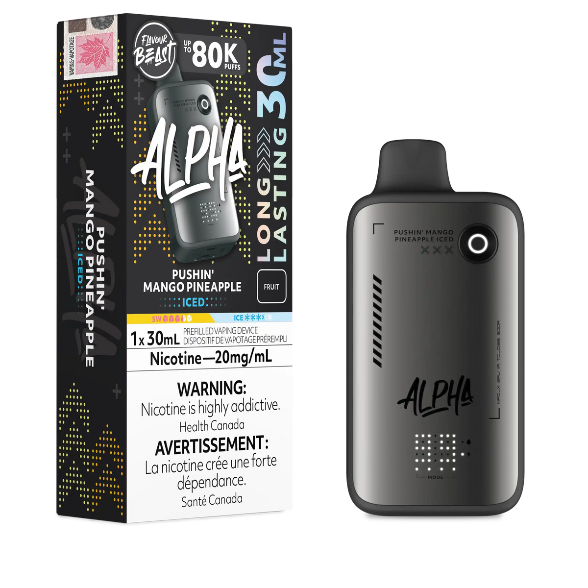 Pushin' Mango Pineapple Iced Flavour Beast Alpha - Disposable Vape 80K by FLAVOUR BEAST