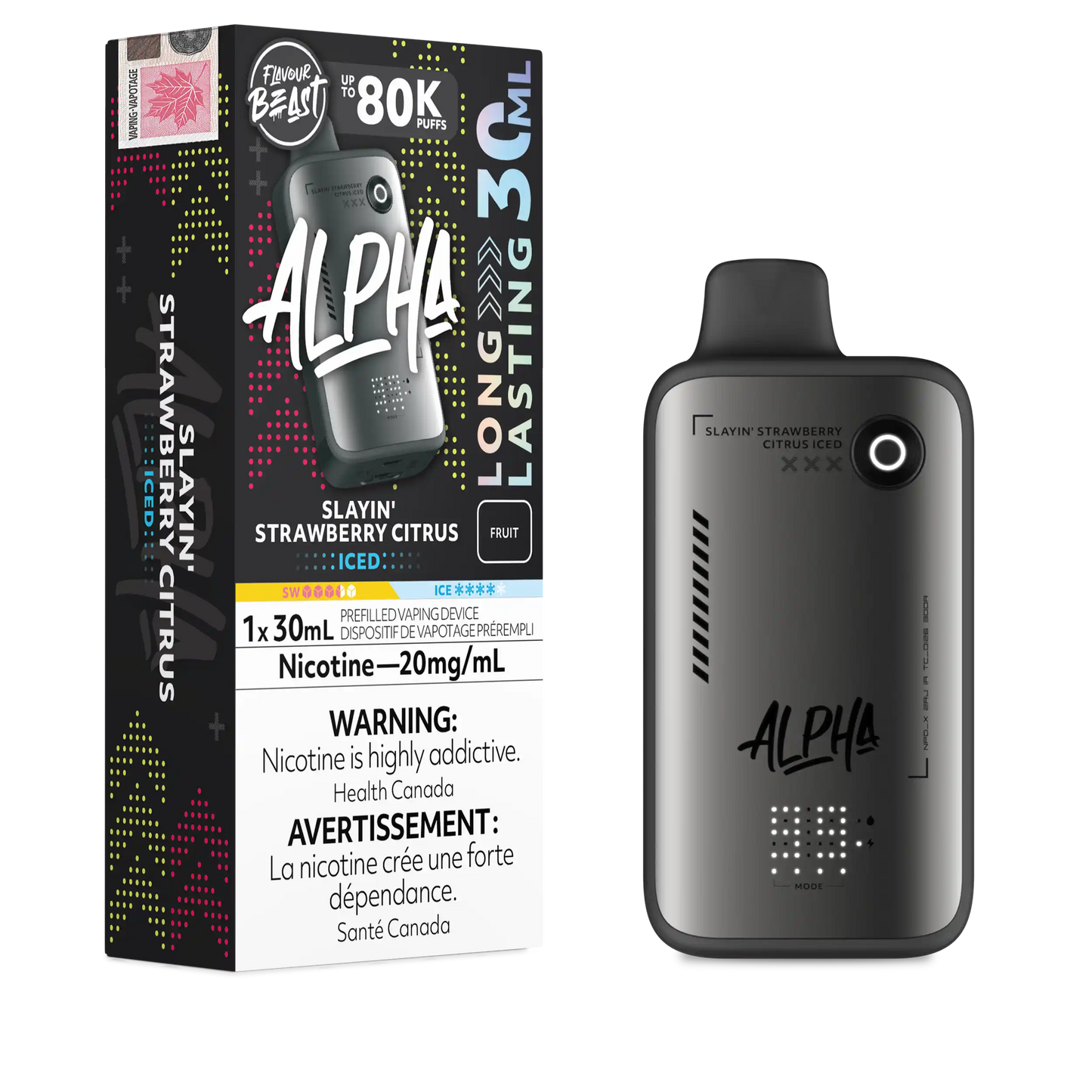 Slayin' Strawberry Citrus Iced Flavour Beast Alpha - Disposable Vape 80K