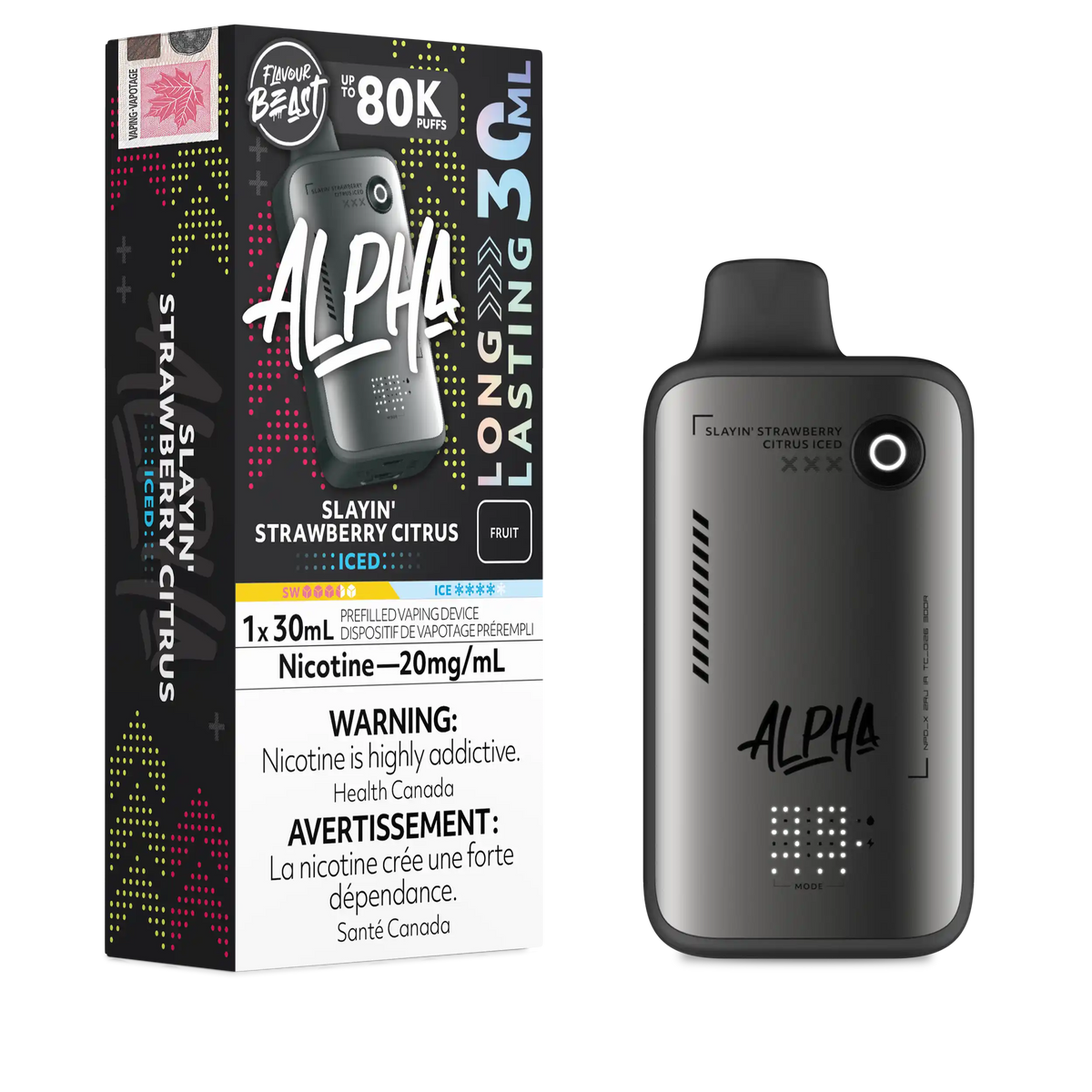 Slayin' Strawberry Citrus Iced Flavour Beast Alpha - Disposable Vape 80K by FLAVOUR BEAST