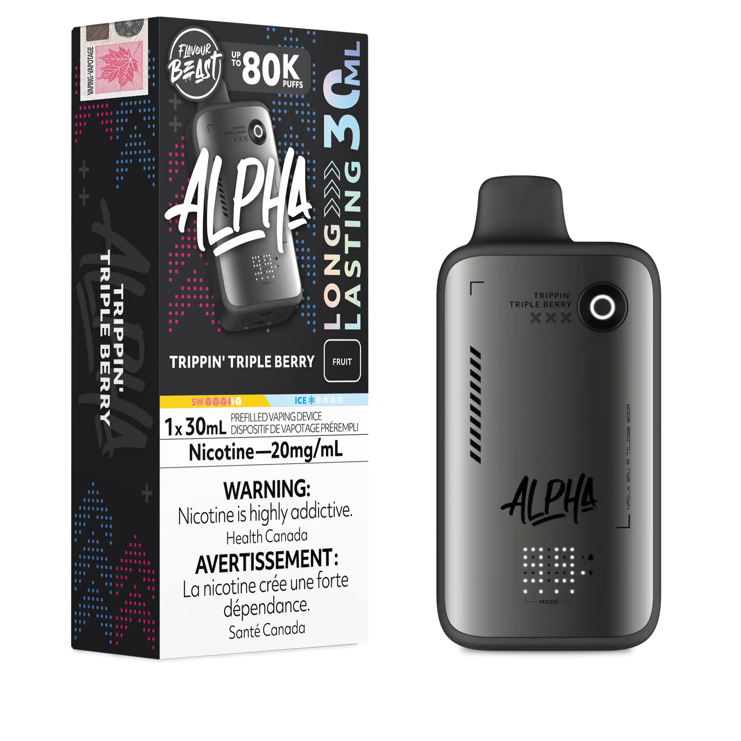 Trippin' Triple Berry Flavour Beast Alpha - Disposable Vape 80K