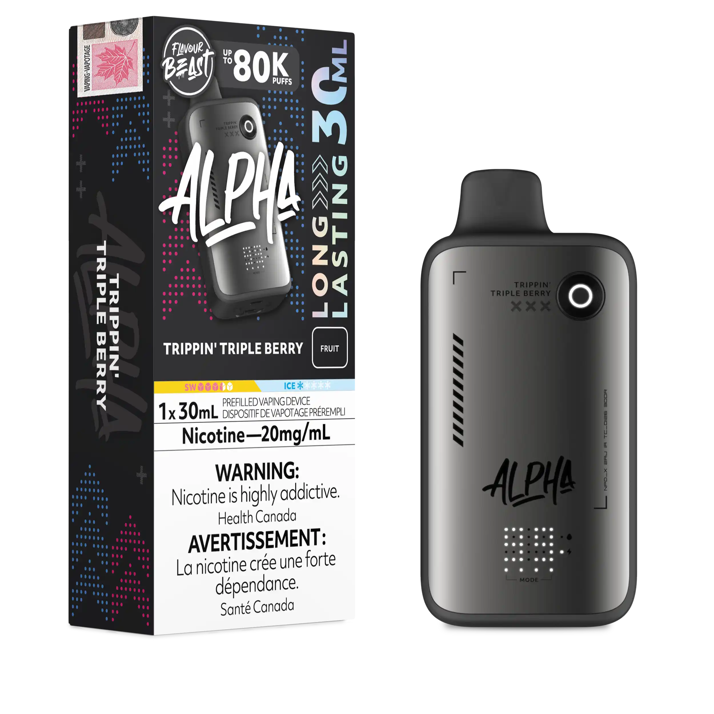 Trippin' Triple Berry Flavour Beast Alpha - Disposable Vape 80K - view 3