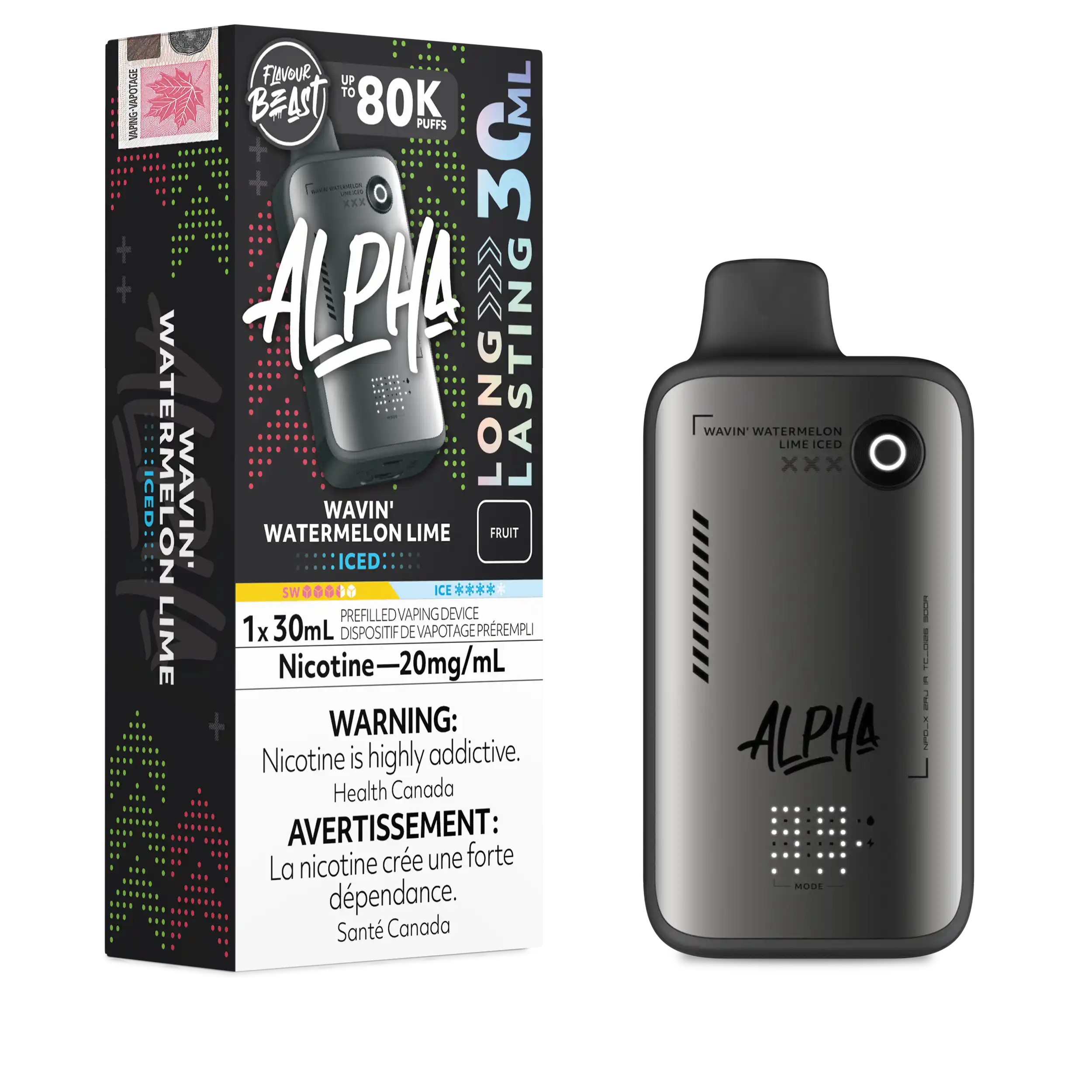 Wavin' Watermelon Lime Iced Flavour Beast Alpha - Disposable Vape 80K by FLAVOUR BEAST