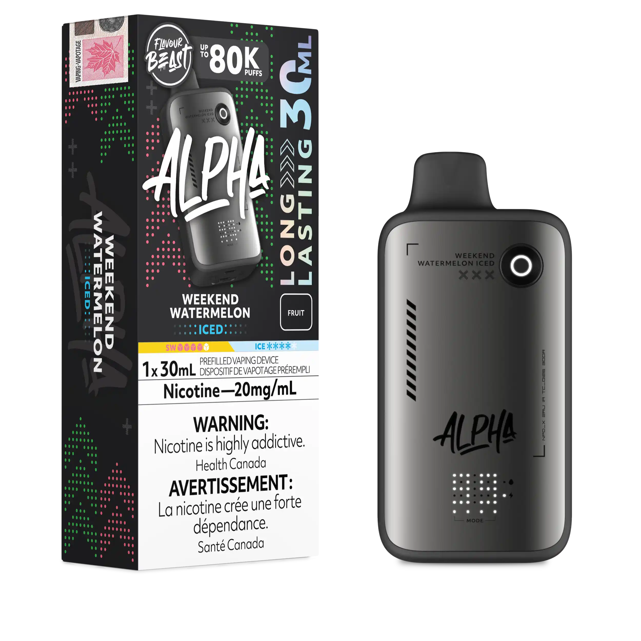Weekend Watermelon Iced Flavour Beast Alpha - Disposable Vape 80K
