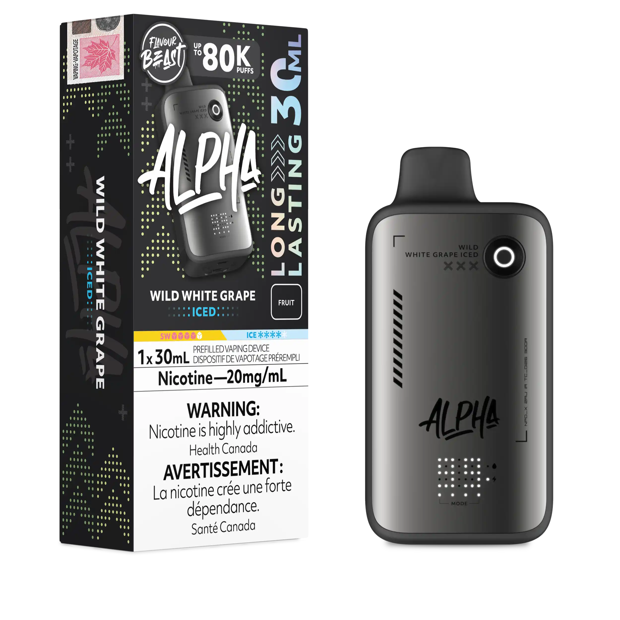 Wild White Grape Iced Flavour Beast Alpha - Disposable Vape 80K - view 3