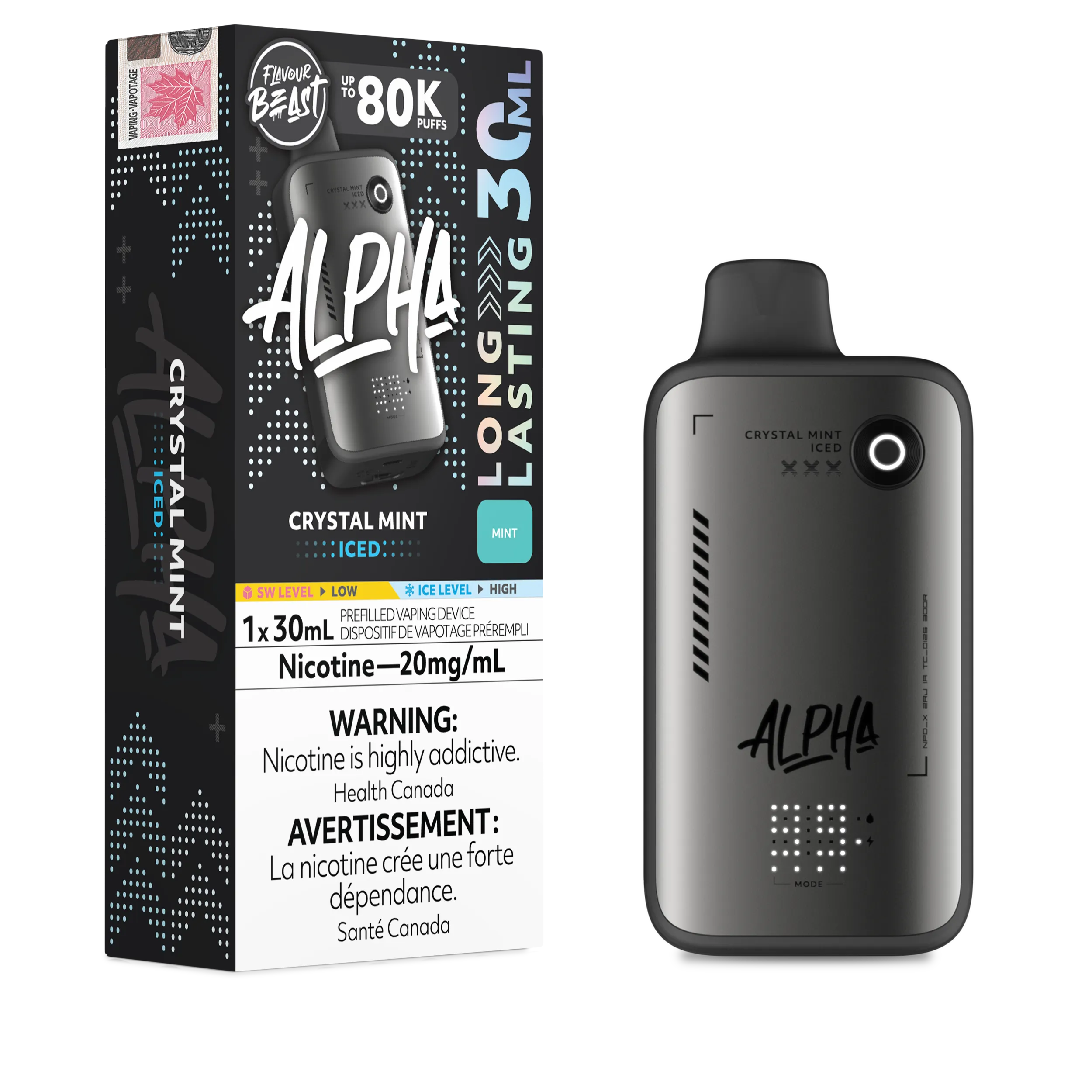 Crystal Mint Iced Flavour Beast Alpha - Disposable Vape 80K by FLAVOUR BEAST