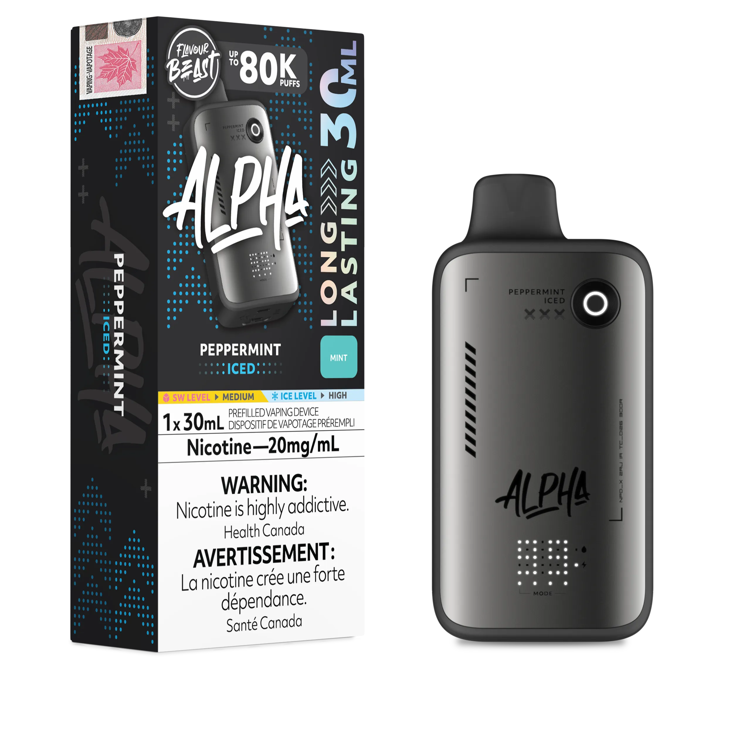 Peppermint Iced Flavour Beast Alpha - Disposable Vape 80K by FLAVOUR BEAST
