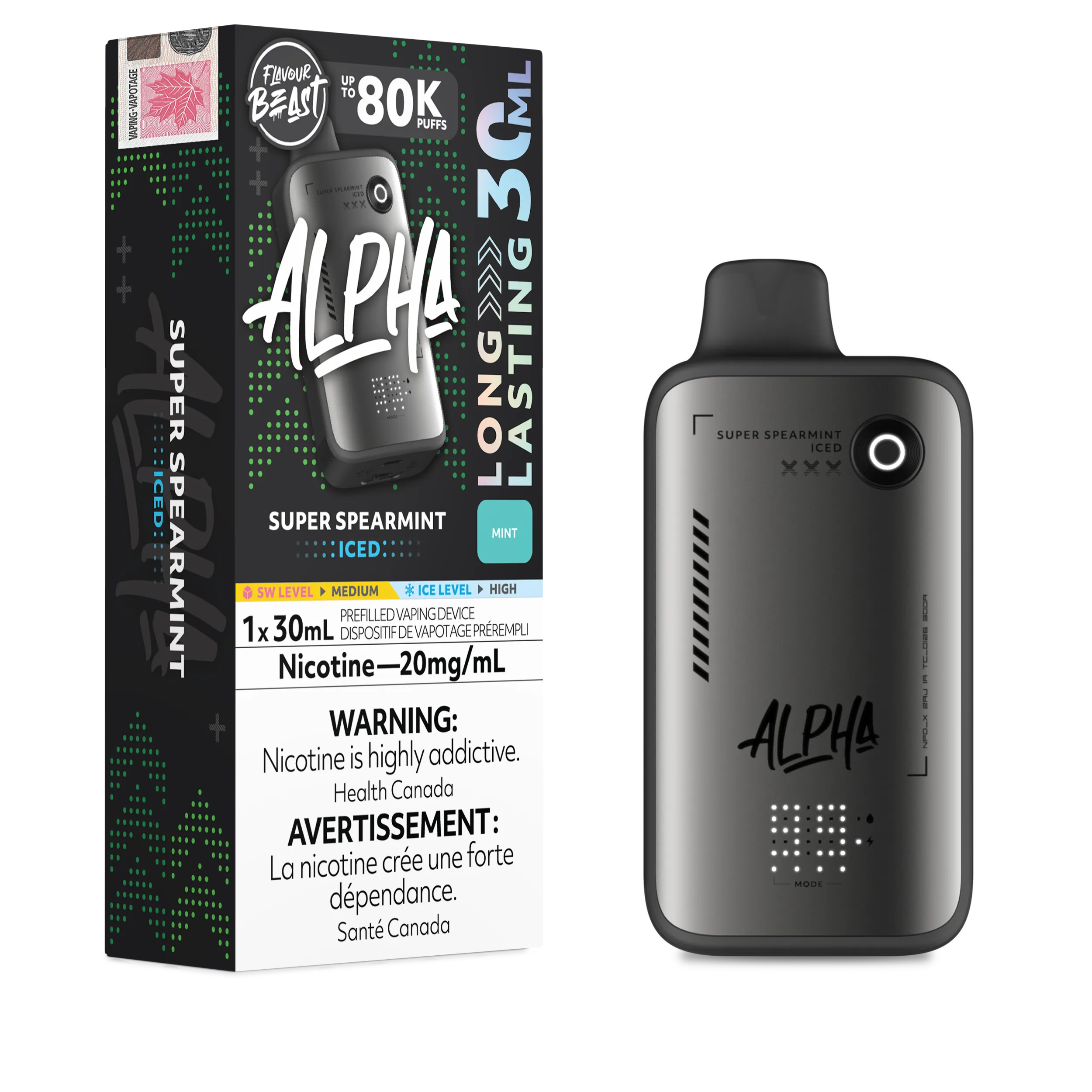 Super Spearmint Iced Flavour Beast Alpha - Disposable Vape 80K by FLAVOUR BEAST