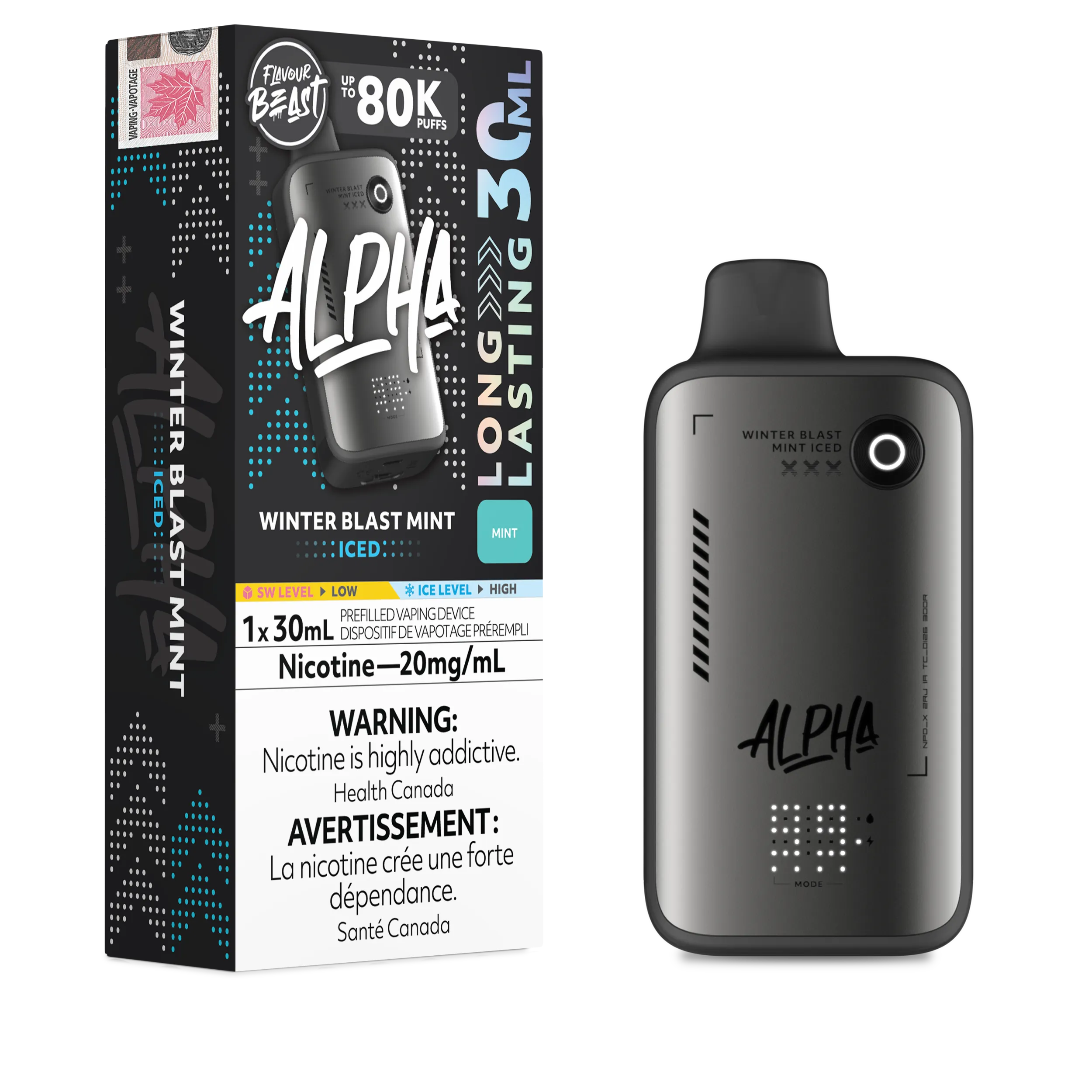 Winter Blast Mint Iced Flavour Beast Alpha - Disposable Vape 80K by FLAVOUR BEAST
