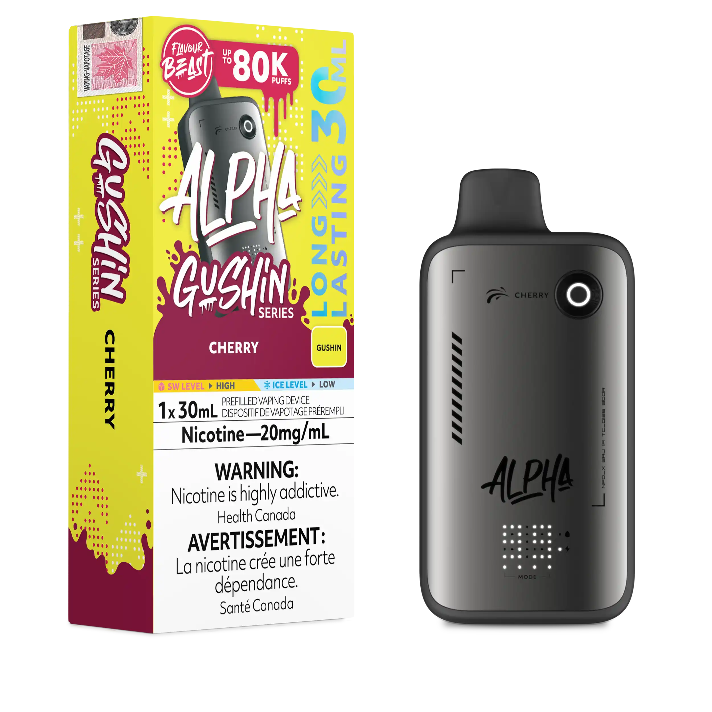 Gushin Cherry Flavour Beast Alpha - Disposable Vape 80K