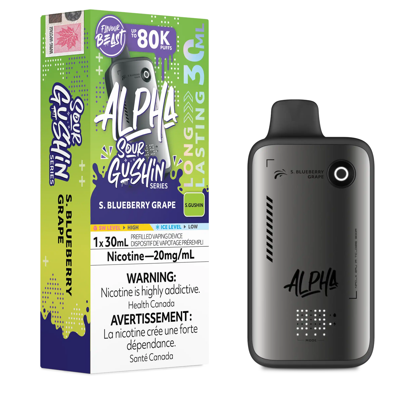 S. Blueberry Grape Flavour Beast Alpha - Disposable Vape 80K
