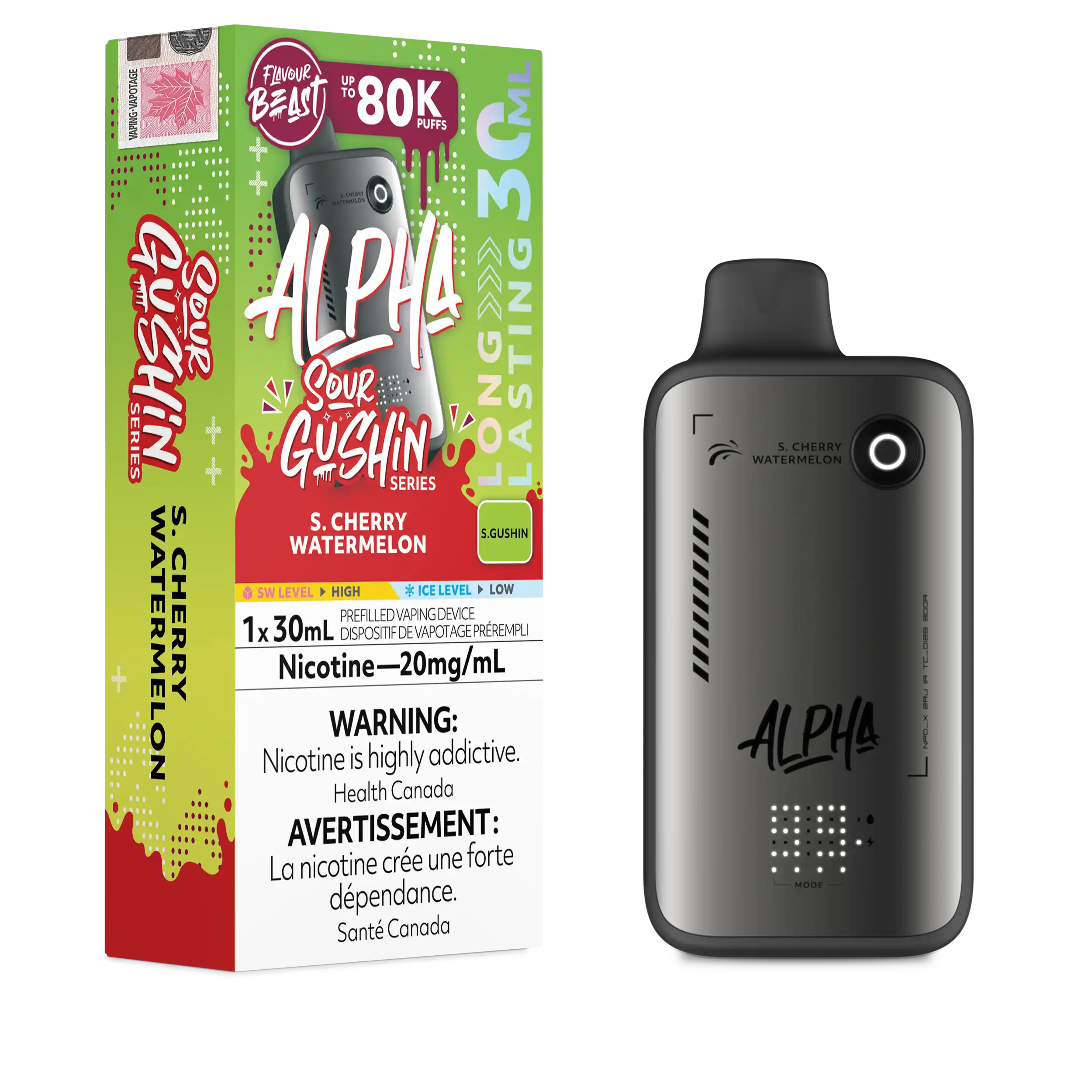 S. Cherry Watermelon Flavour Beast Alpha - Disposable Vape 80K