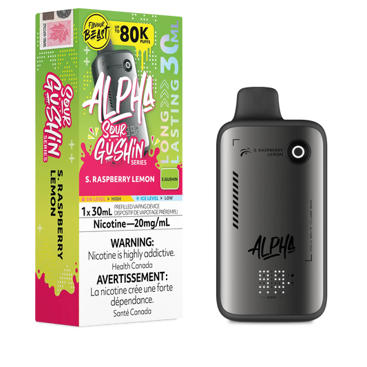 S. Raspberry Lemon Flavour Beast Alpha - Disposable Vape 80K