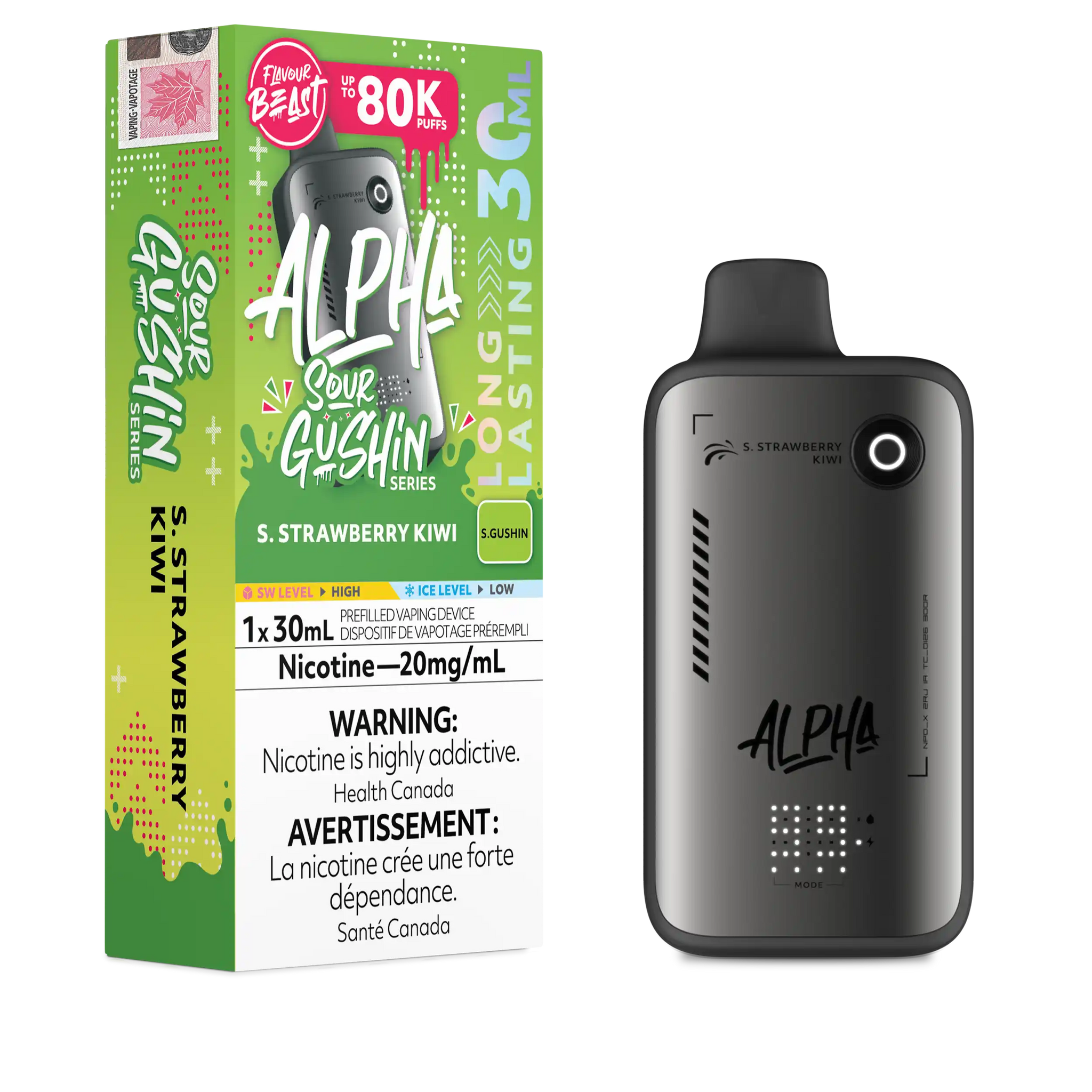 S. Strawberry Kiwi Flavour Beast Alpha - Disposable Vape 80K