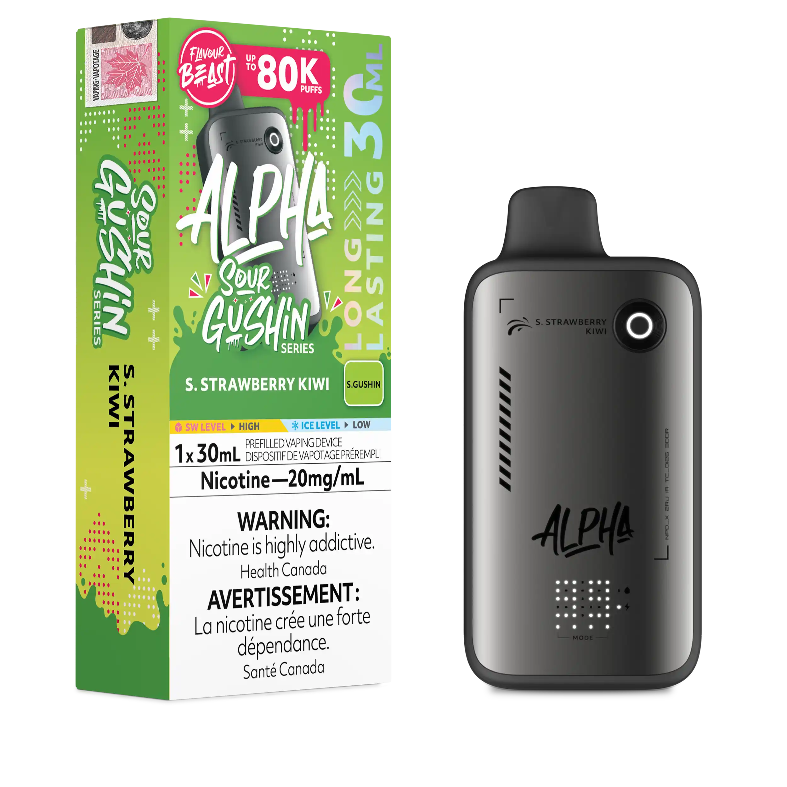 S. Strawberry Kiwi Flavour Beast Alpha - Disposable Vape 80K