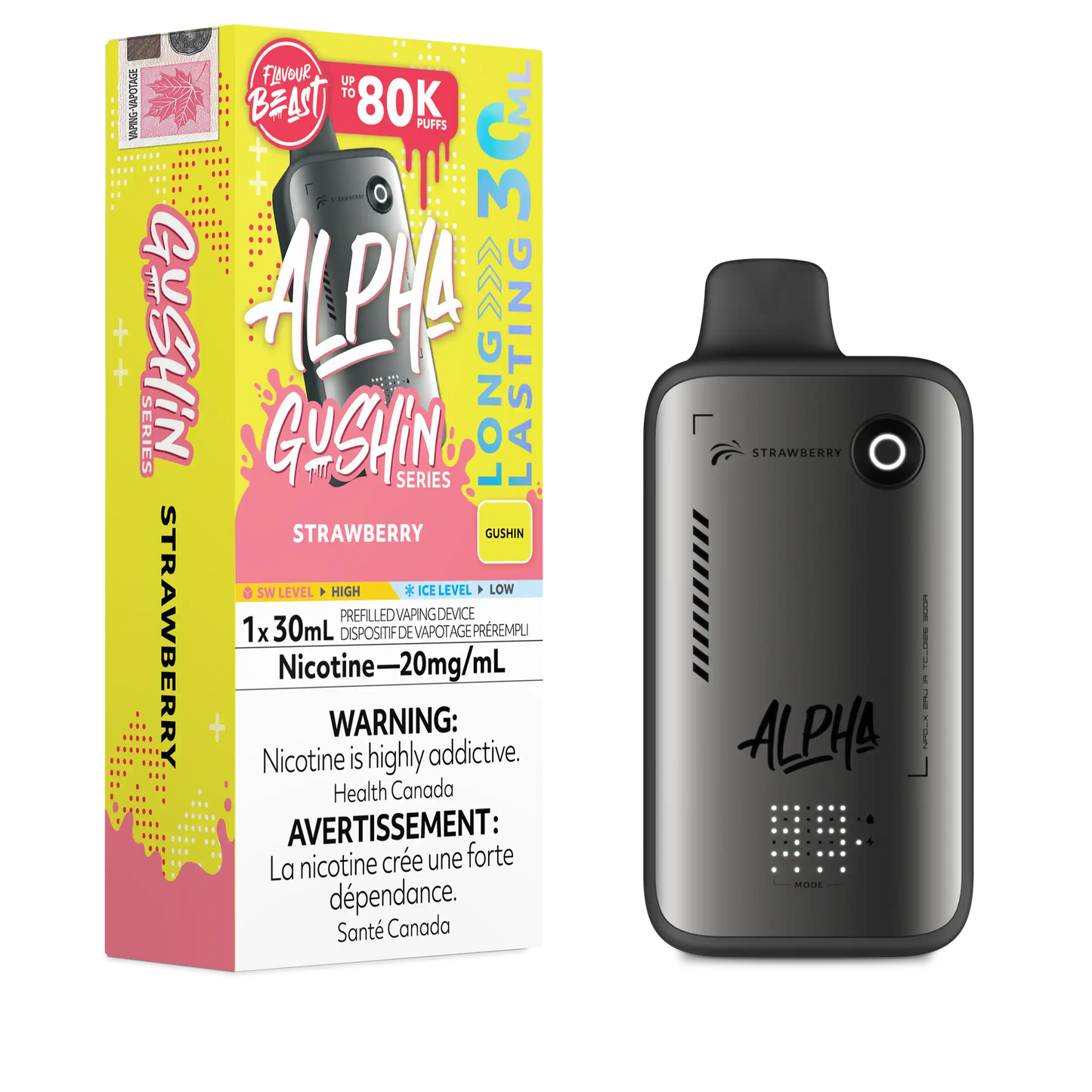 Gushin Strawberry Flavour Beast Alpha - Disposable Vape 80K