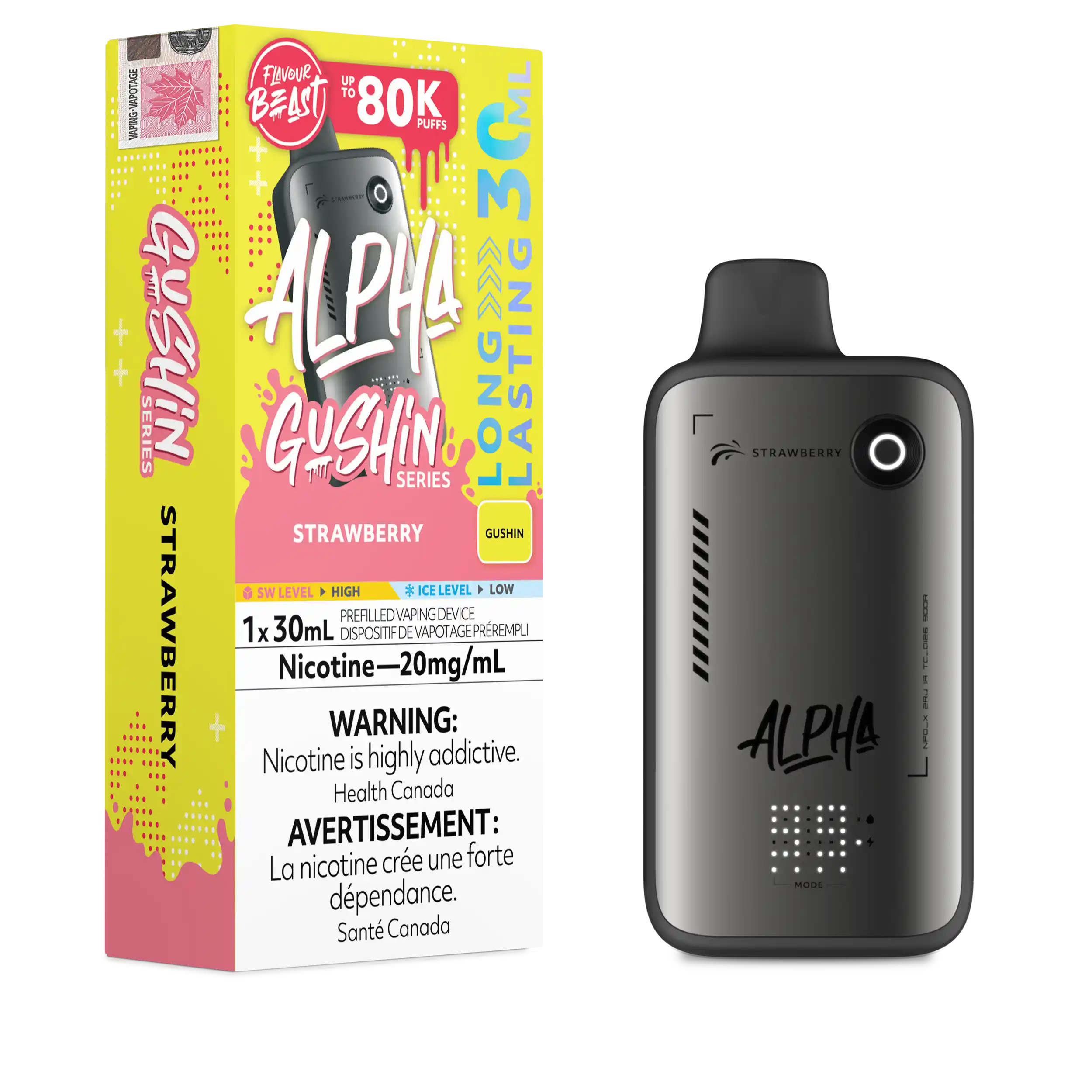 Gushin Strawberry Flavour Beast Alpha - Disposable Vape 80K