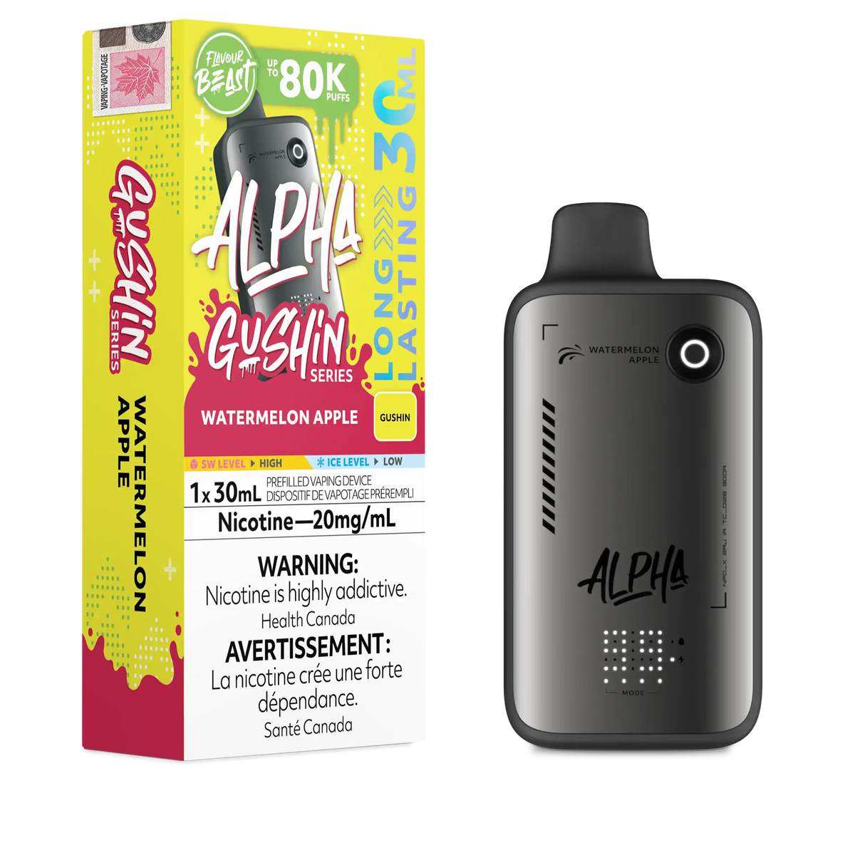 Gushin Watermelon Apple Flavour Beast Alpha - Disposable Vape 80K