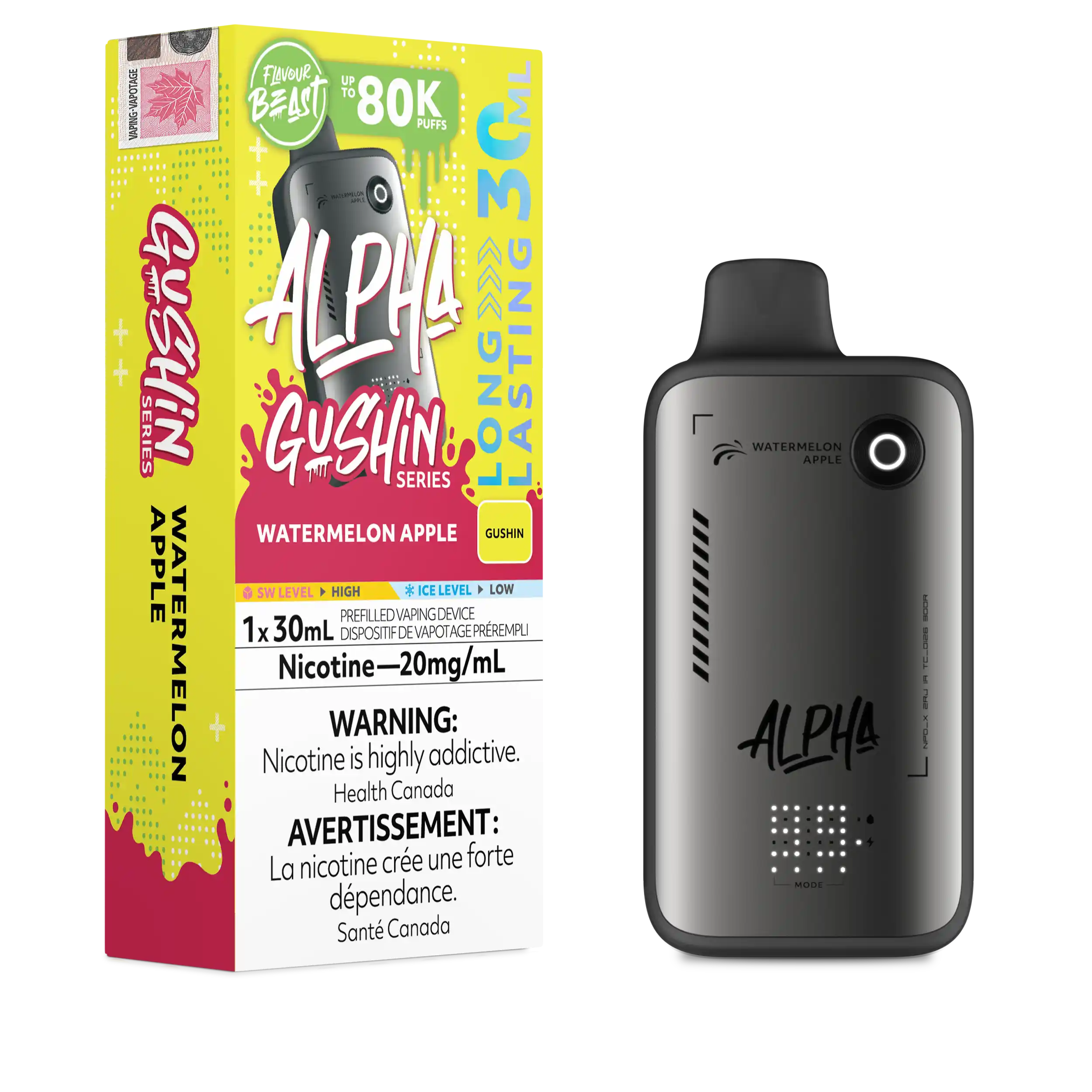 Gushin Watermelon Apple Flavour Beast Alpha - Disposable Vape 80K