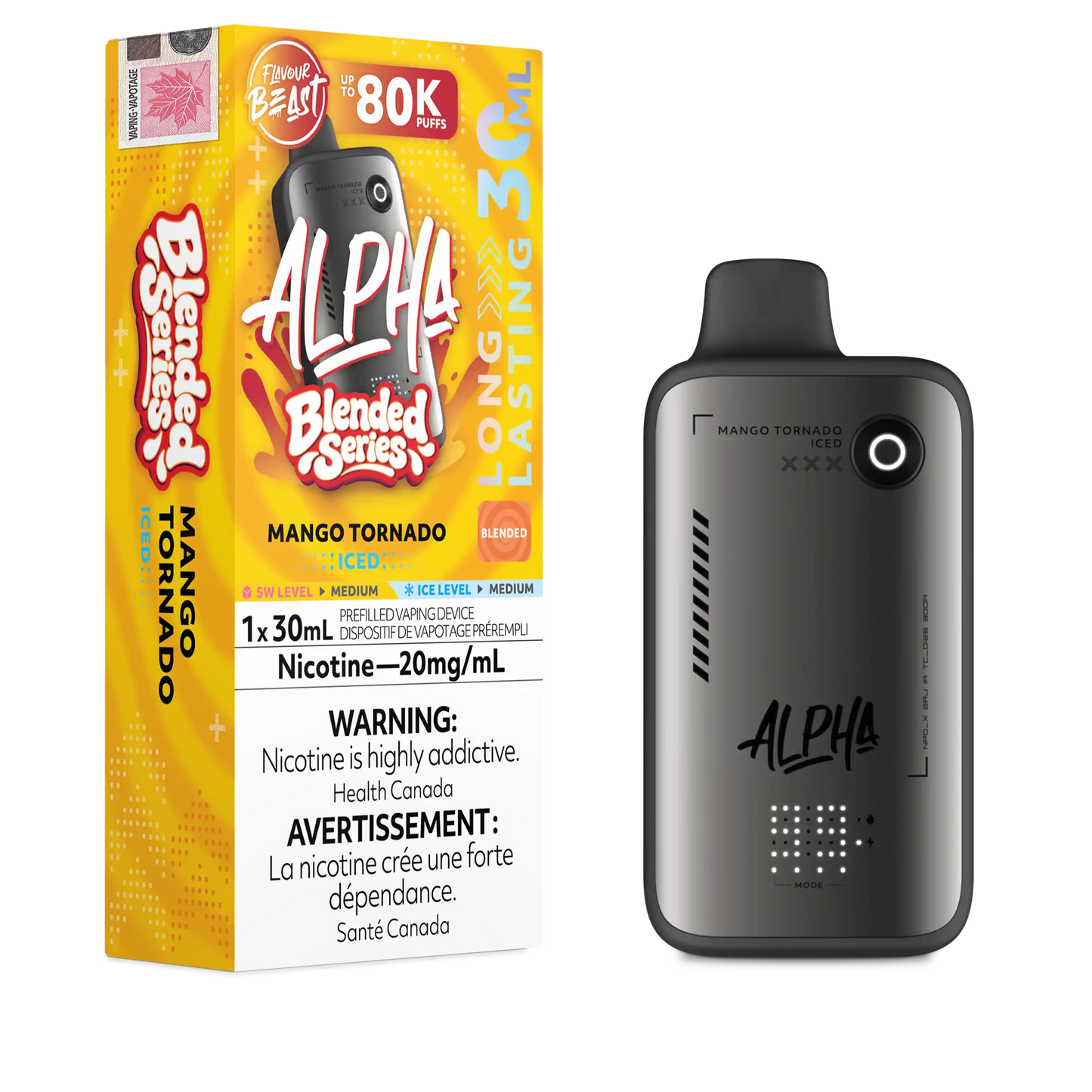Mango Tornado Iced Flavour Beast Alpha - Disposable Vape 80K