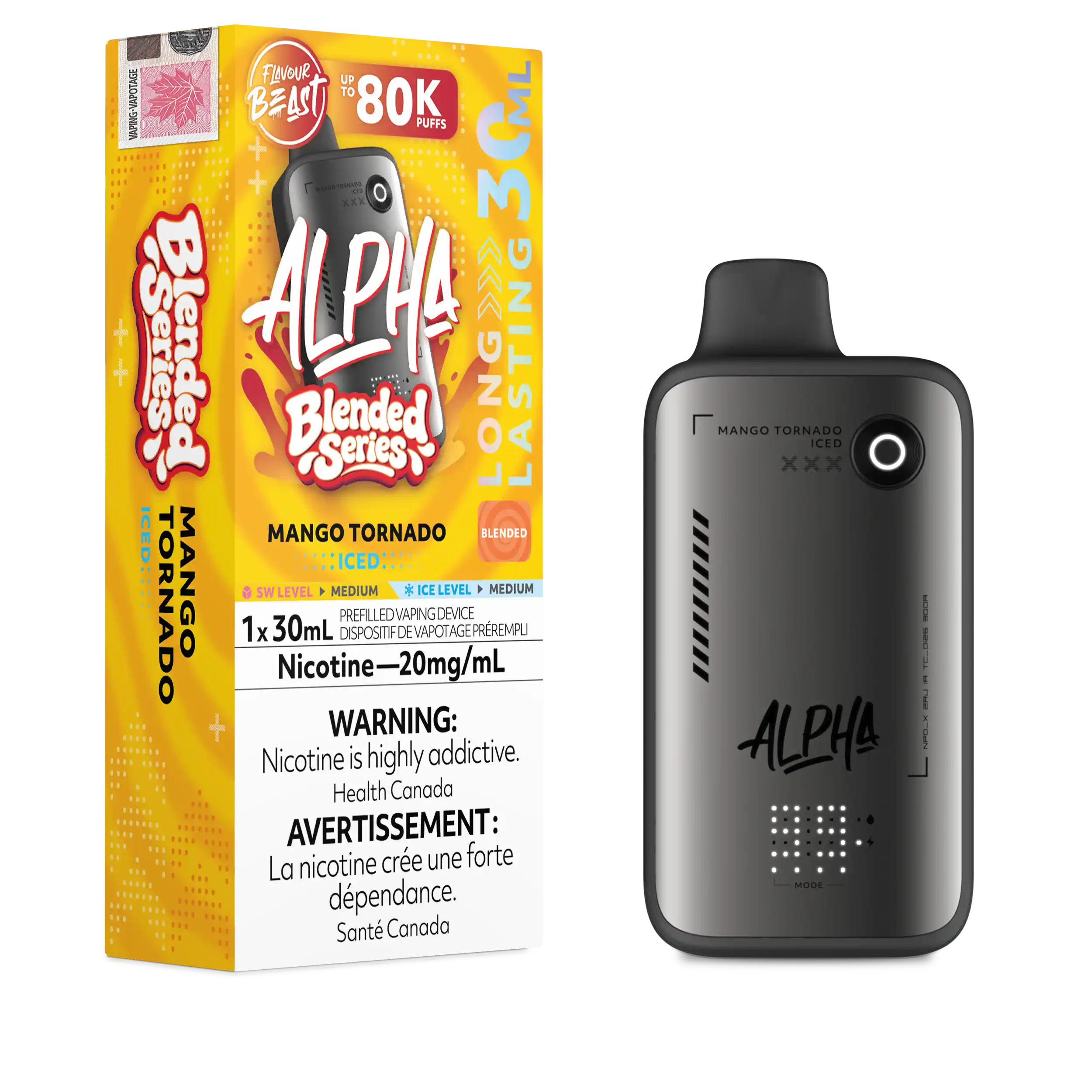 Mango Tornado Iced Flavour Beast Alpha - Disposable Vape 80K