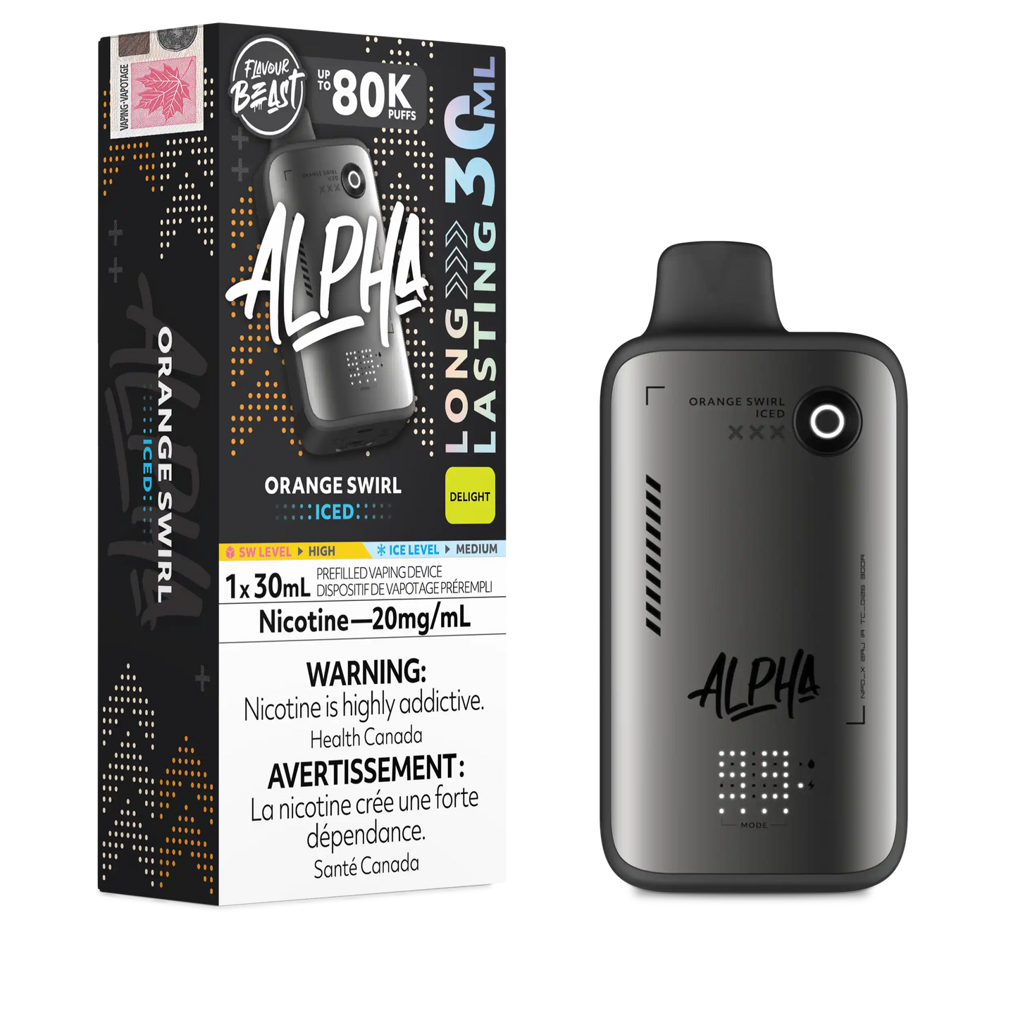Orange Swirl Iced Flavour Beast Alpha - Disposable Vape 80K