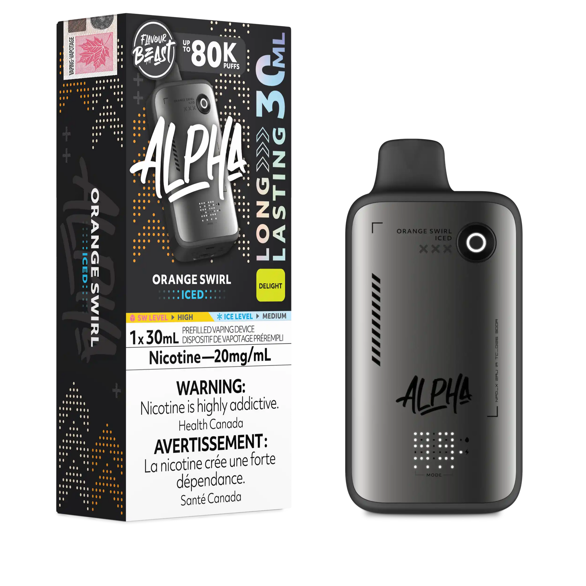 Orange Swirl Iced Flavour Beast Alpha - Disposable Vape 80K