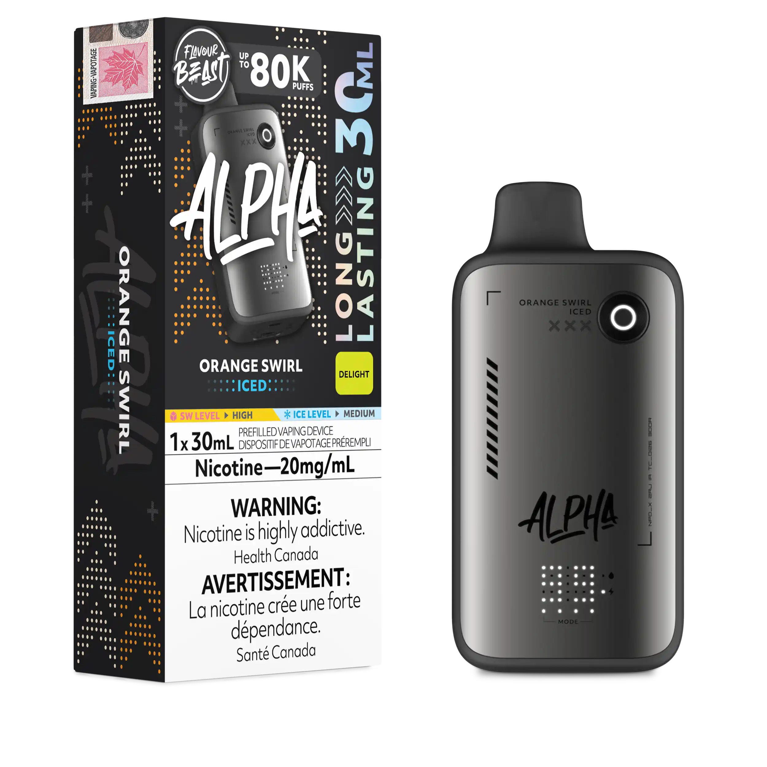Orange Swirl Iced Flavour Beast Alpha - Disposable Vape 80K