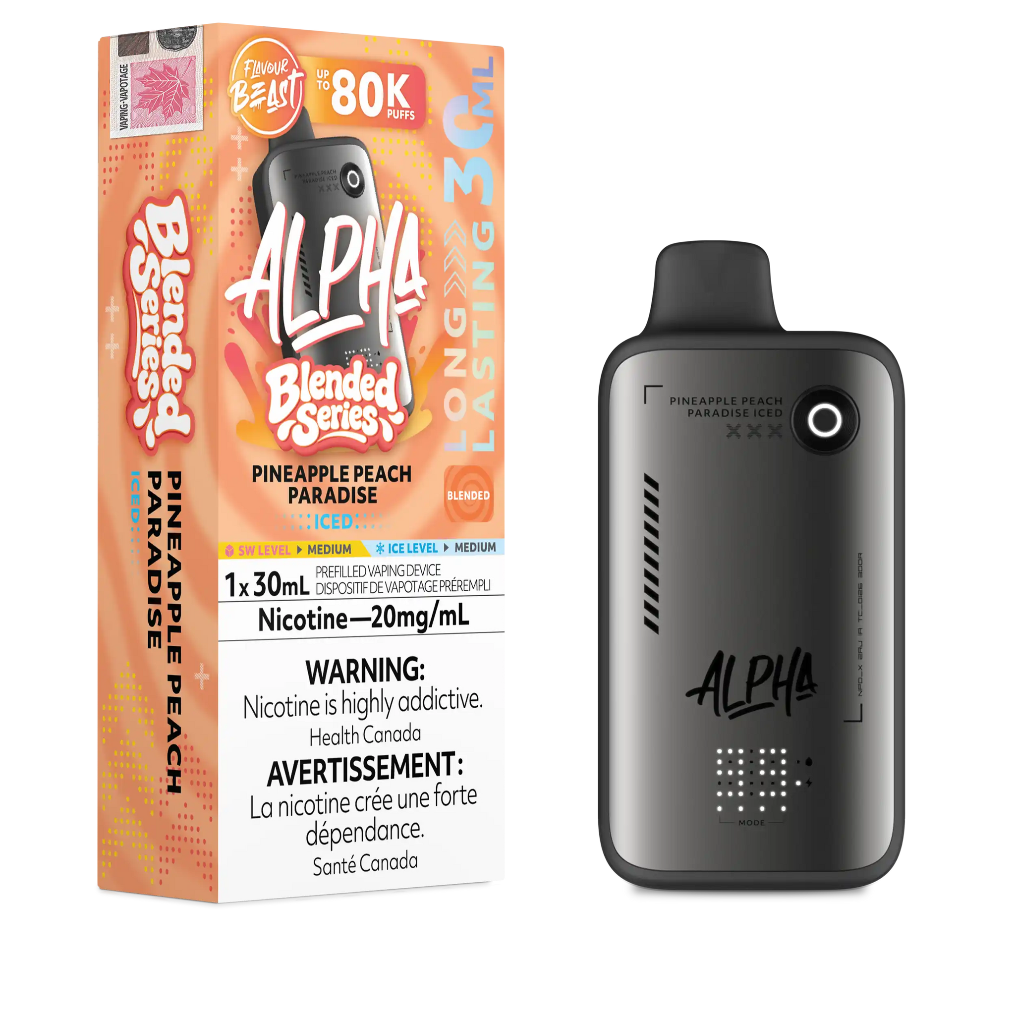 Pineapple Peach Paradise Iced Flavour Beast Alpha - Disposable Vape 80K
