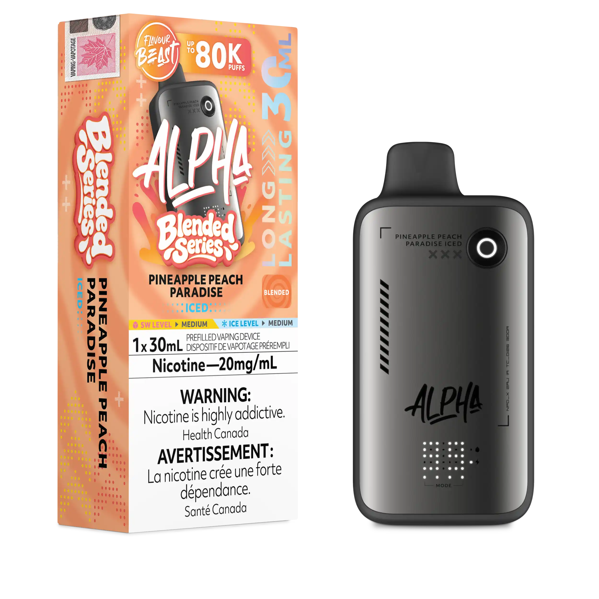 Pineapple Peach Paradise Iced Flavour Beast Alpha - Disposable Vape 80K