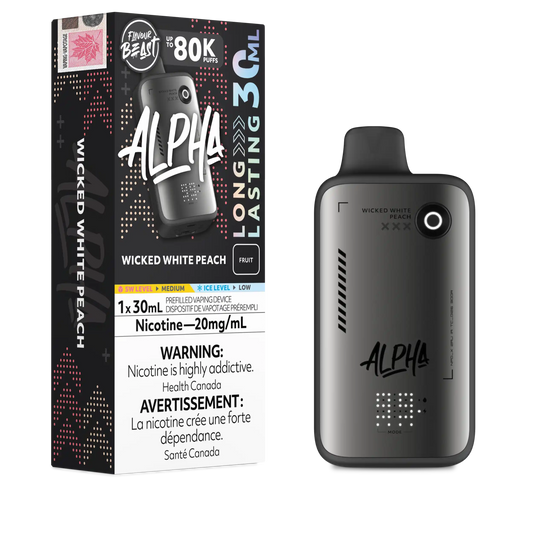 Wicked White Peach Flavour Beast Alpha - Disposable Vape 80K