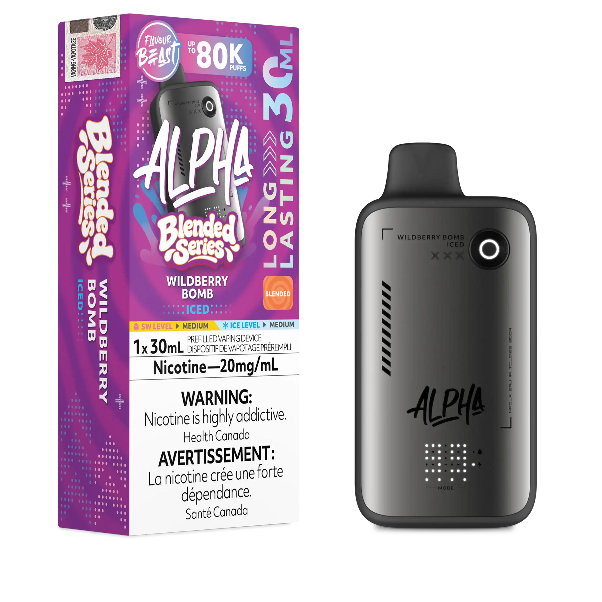 Wildberry Bomb Iced Flavour Beast Alpha - Disposable Vape 80K