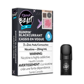 Flavour Beast Flow Pods Bumpin' Blackcurrent Iced 3-pack box and a single black pod with logo.