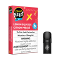 Flavour Beast Flow Pods, Lemon Squeezed Iced, 3-pack, with one black pod next to the red and white box.