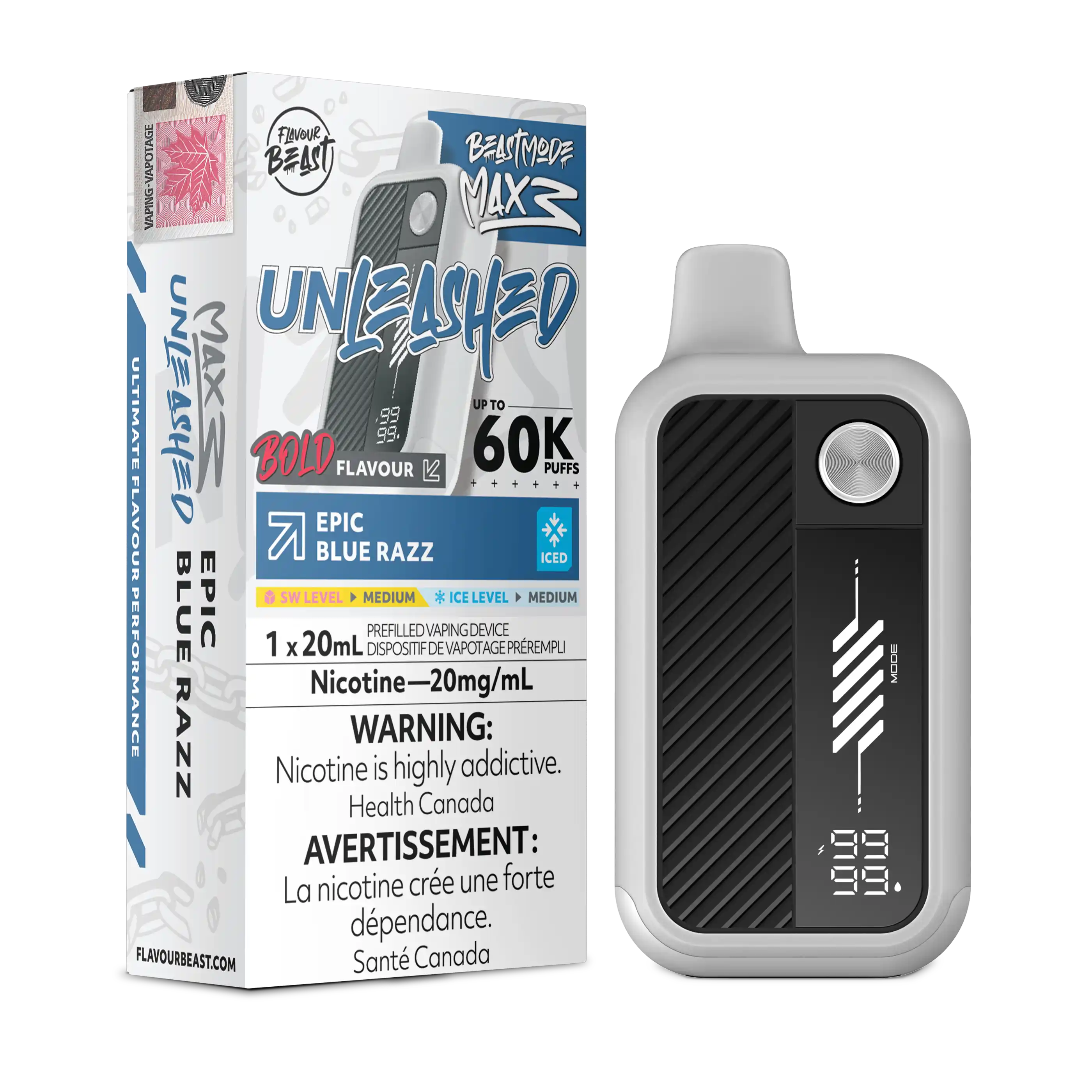 Epic Blue Razz Iced Flavour Beast Mode Max 3 - Disposable Vape 60K
