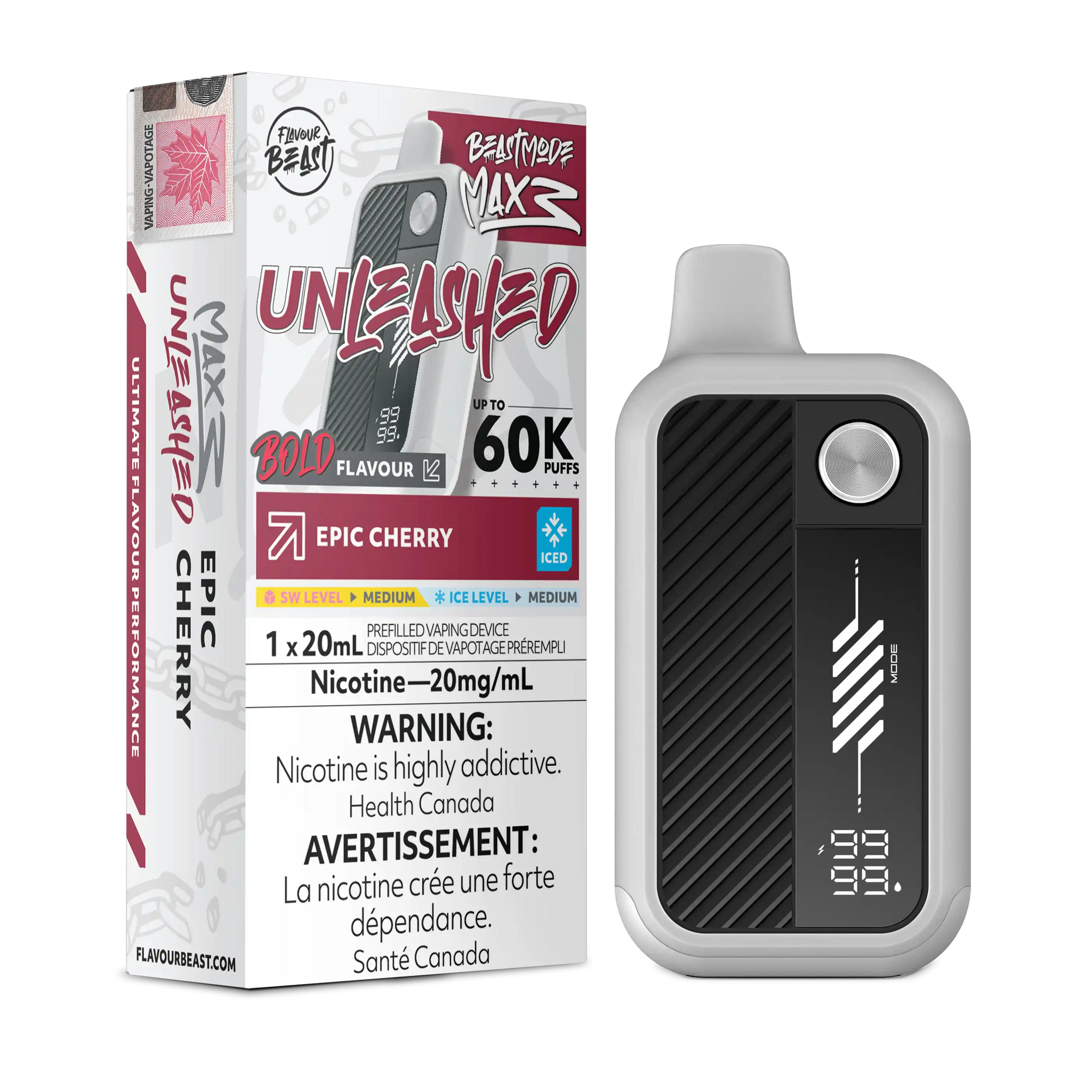 Epic Cherry Iced Flavour Beast Mode Max 3 - Disposable Vape 60K