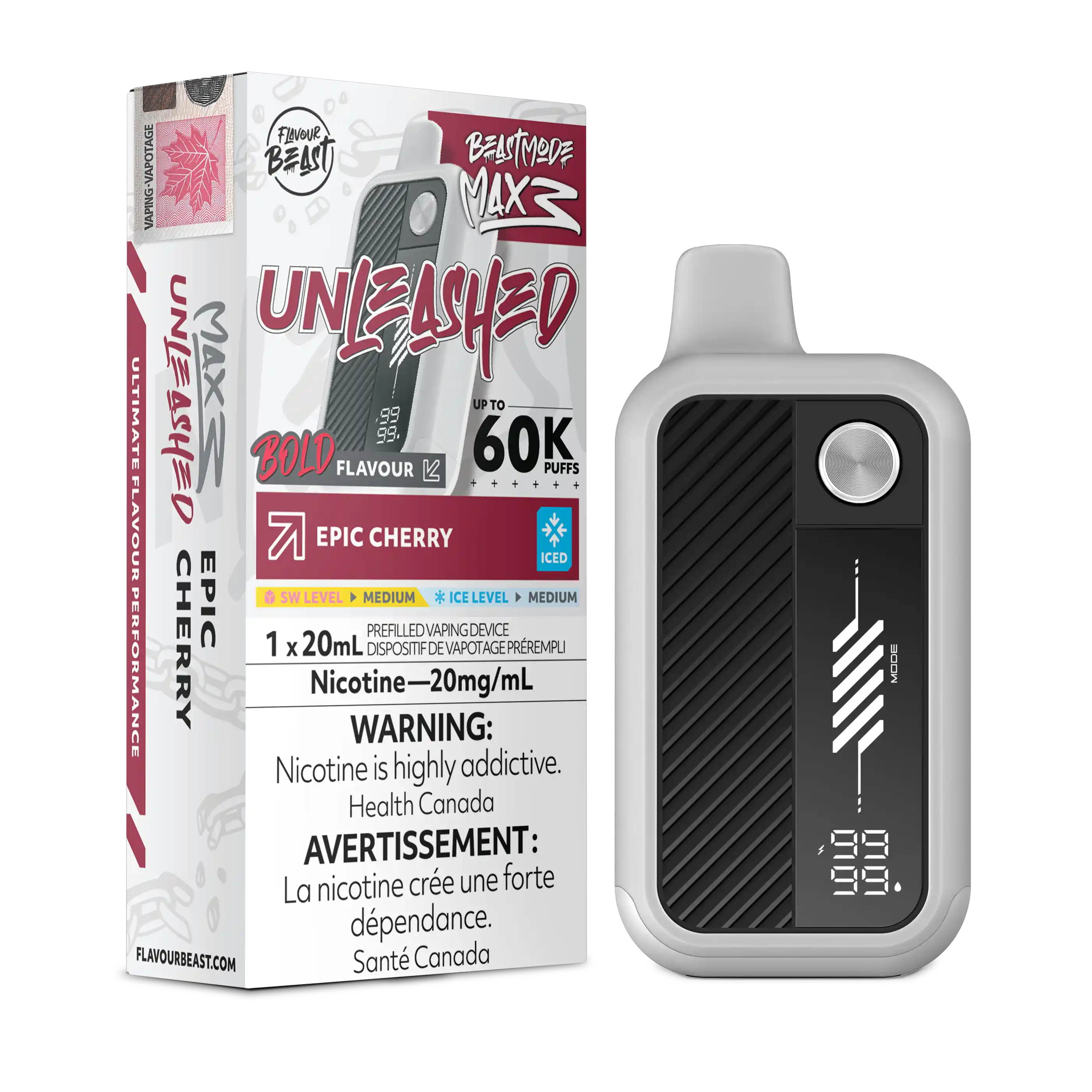 Epic Cherry Iced Flavour Beast Mode Max 3 - Disposable Vape 60K