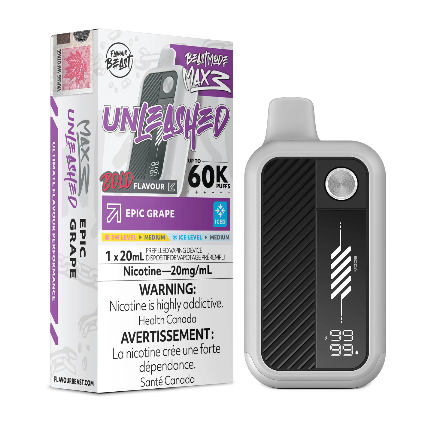 Epic Grape Iced Flavour Beast Mode Max 3 - Disposable Vape 60K