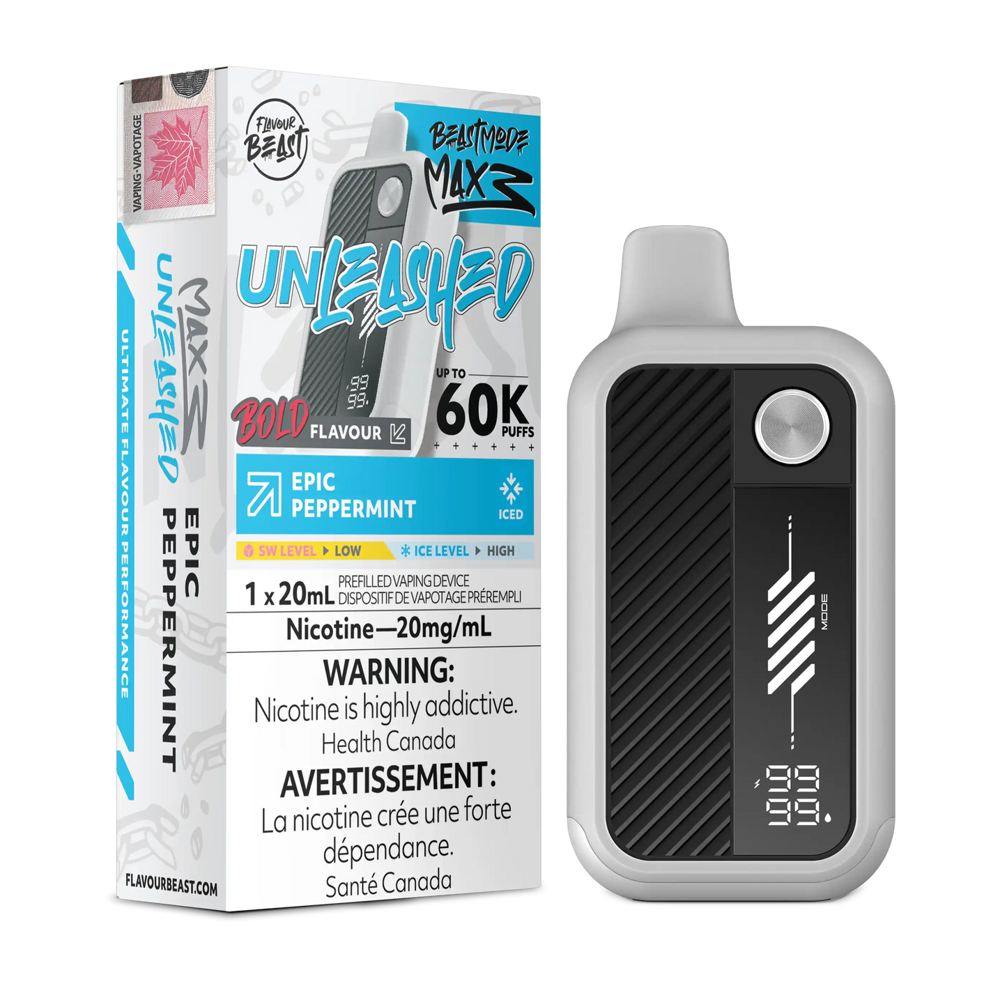 Epic Peppermint Iced Flavour Beast Mode Max 3 - Disposable Vape 60K