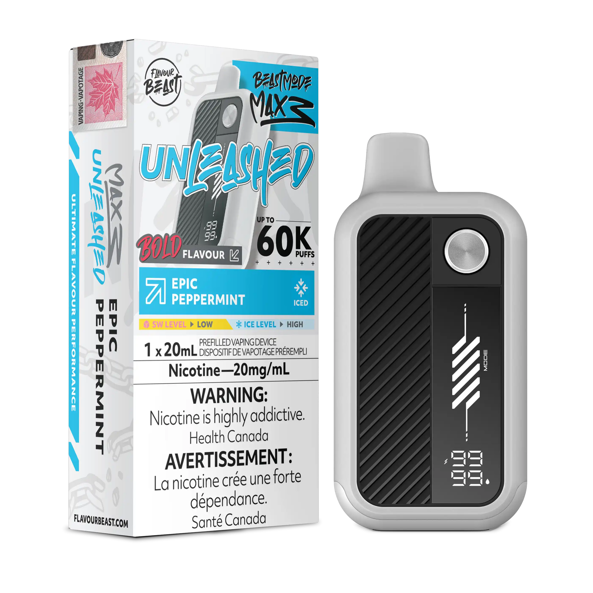 Epic Peppermint Iced Flavour Beast Mode Max 3 - Disposable Vape 60K