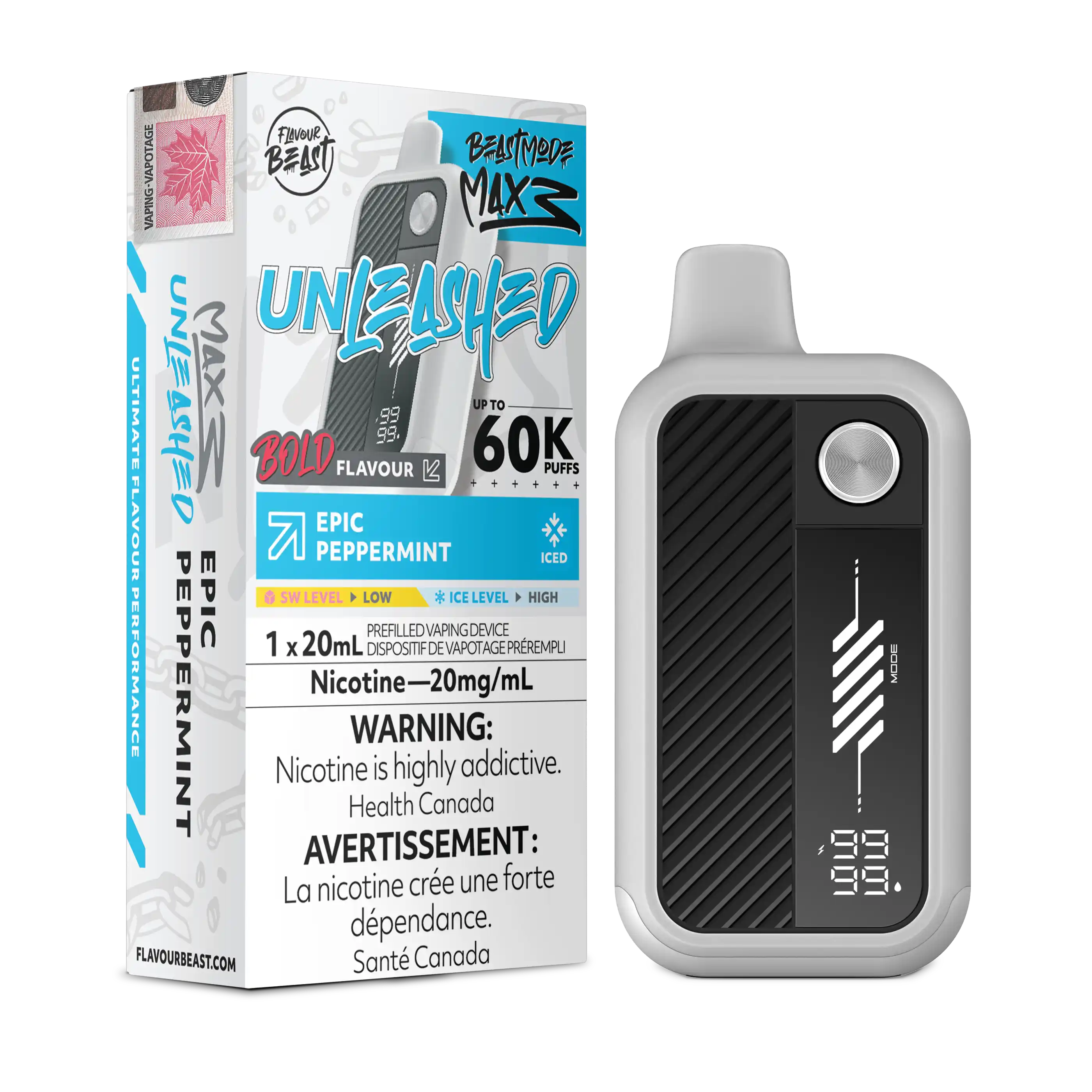 Epic Peppermint Iced Flavour Beast Mode Max 3 - Disposable Vape 60K