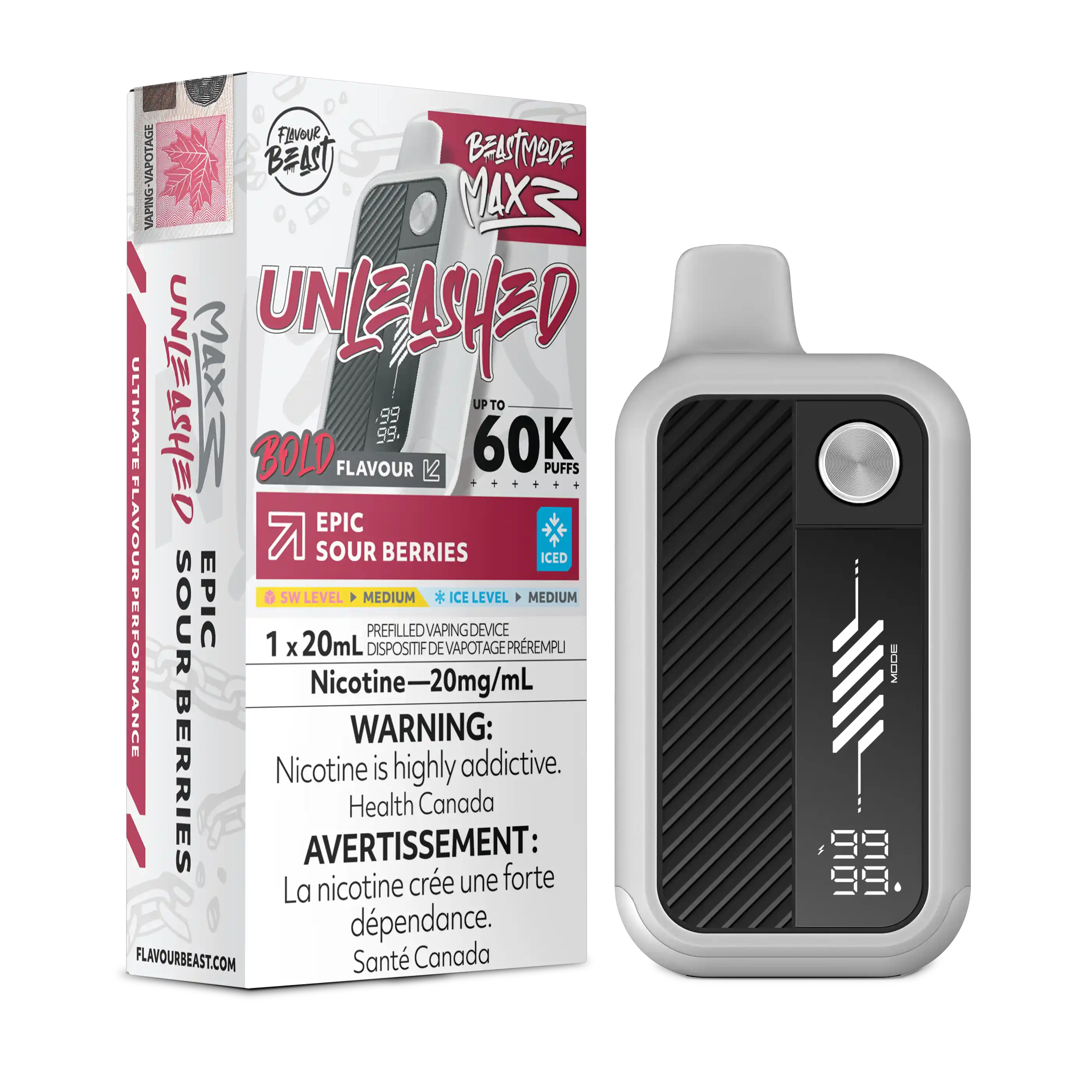 Epic Sour Berries Iced Flavour Beast Mode Max 3 - Disposable Vape 60K