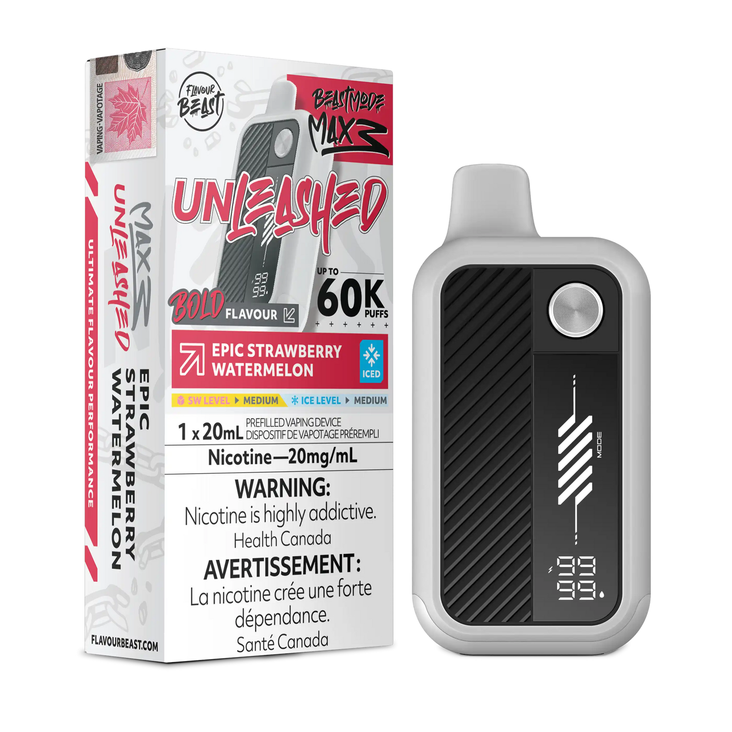 Epic Strawberry Watermelon Iced Flavour Beast Mode Max 3 - Disposable Vape 60K