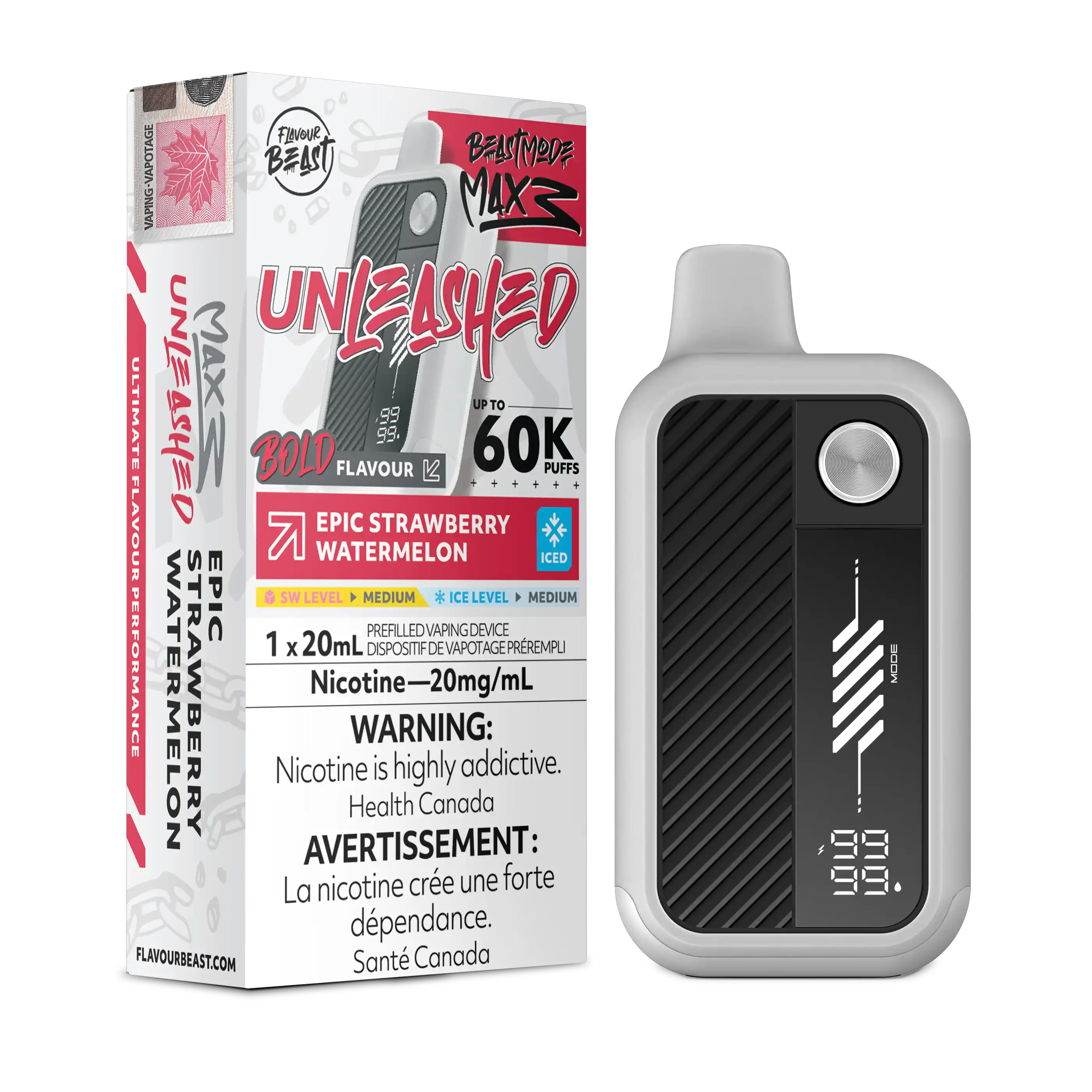 Epic Strawberry Watermelon Iced Flavour Beast Mode Max 3 - Disposable Vape 60K