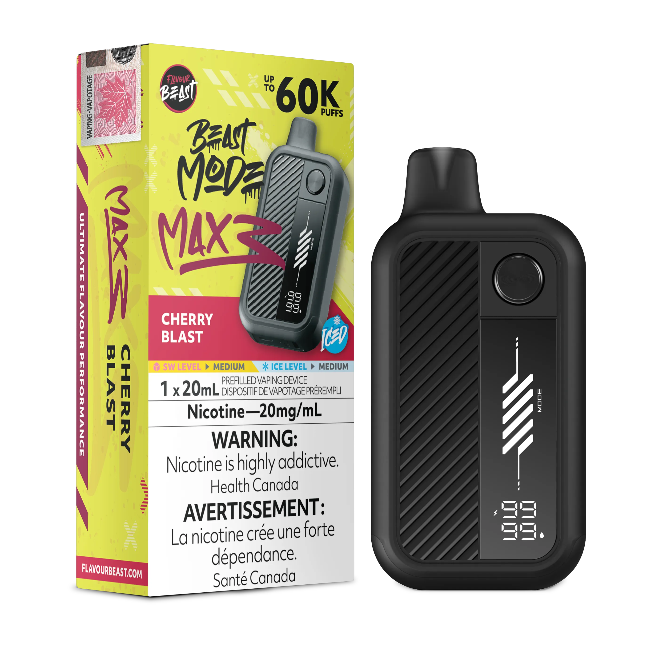 Cherry Blast Iced Flavour Beast Mode Max 3 - Disposable Vape 60K by FLAVOUR BEAST