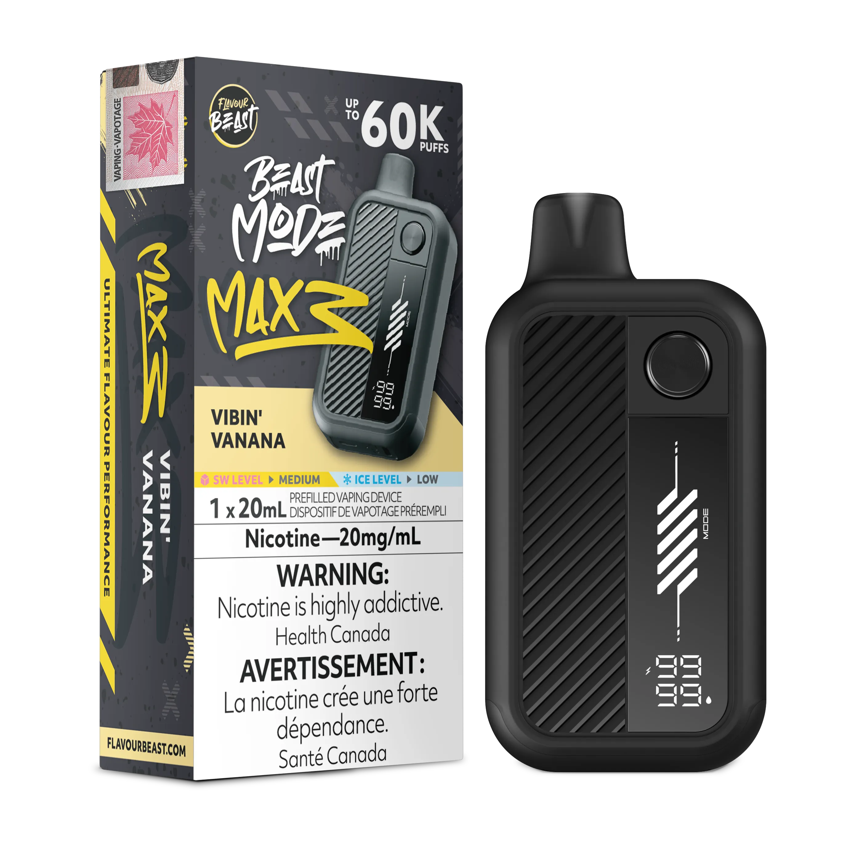 Vibin' Vanana Flavour Beast Mode Max 3 - Disposable Vape 60K by FLAVOUR BEAST